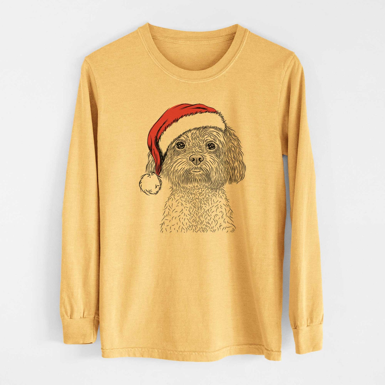 Santa Lane the Lhasa Apso - Heavyweight 100% Cotton Long Sleeve