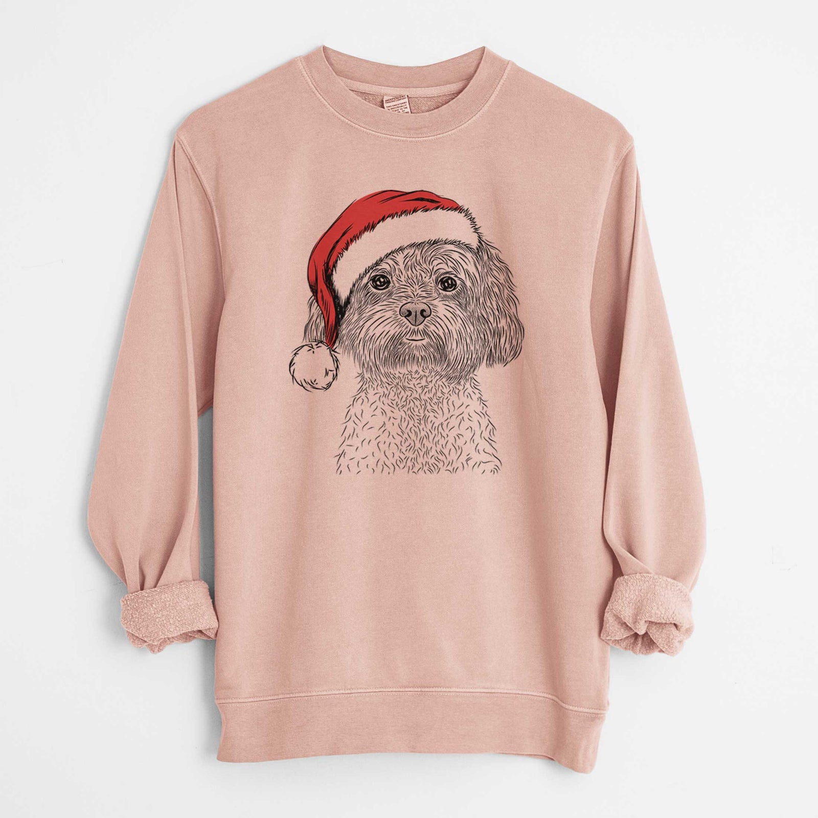 Santa Lane the Lhasa Apso - Unisex Pigment Dyed Crew Sweatshirt