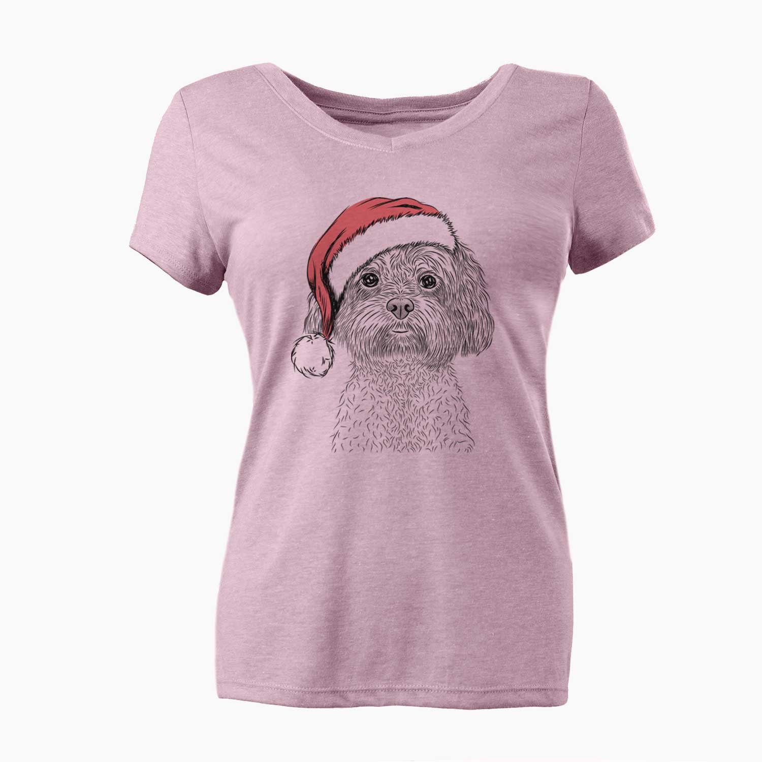 Santa Lane the Lhasa Apso - Women's V-neck Shirt