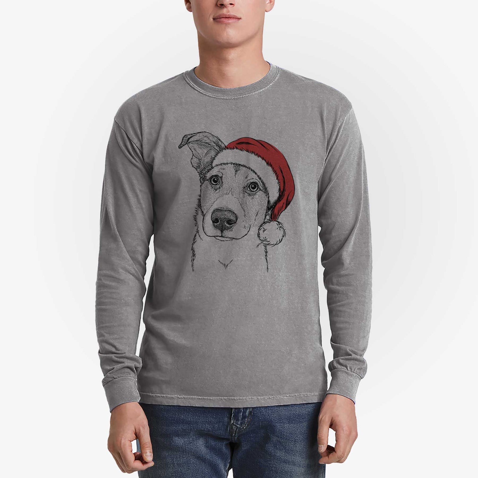 Santa Leia the Mixed Breed - Heavyweight 100% Cotton Long Sleeve