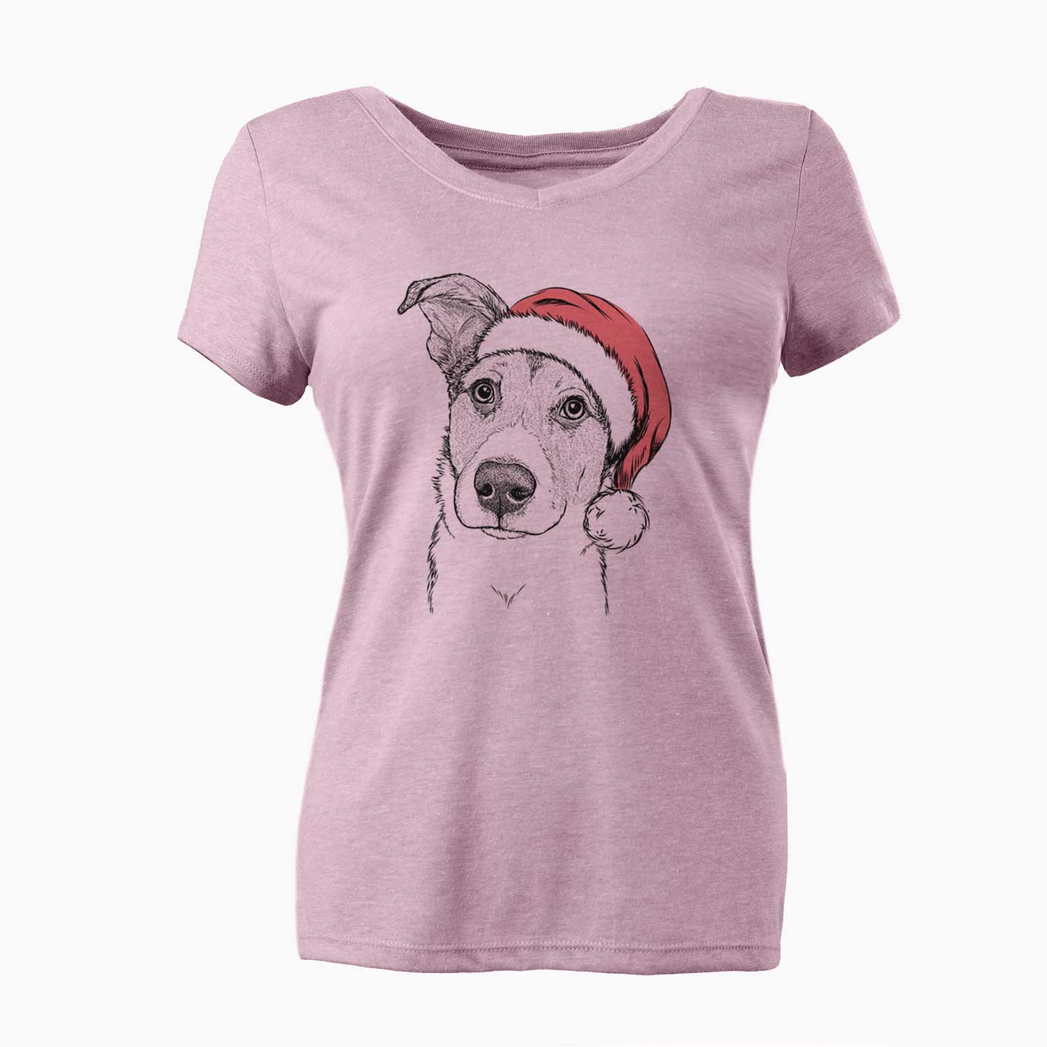 Santa Leia the Mixed Breed - Women's V-neck Shirt