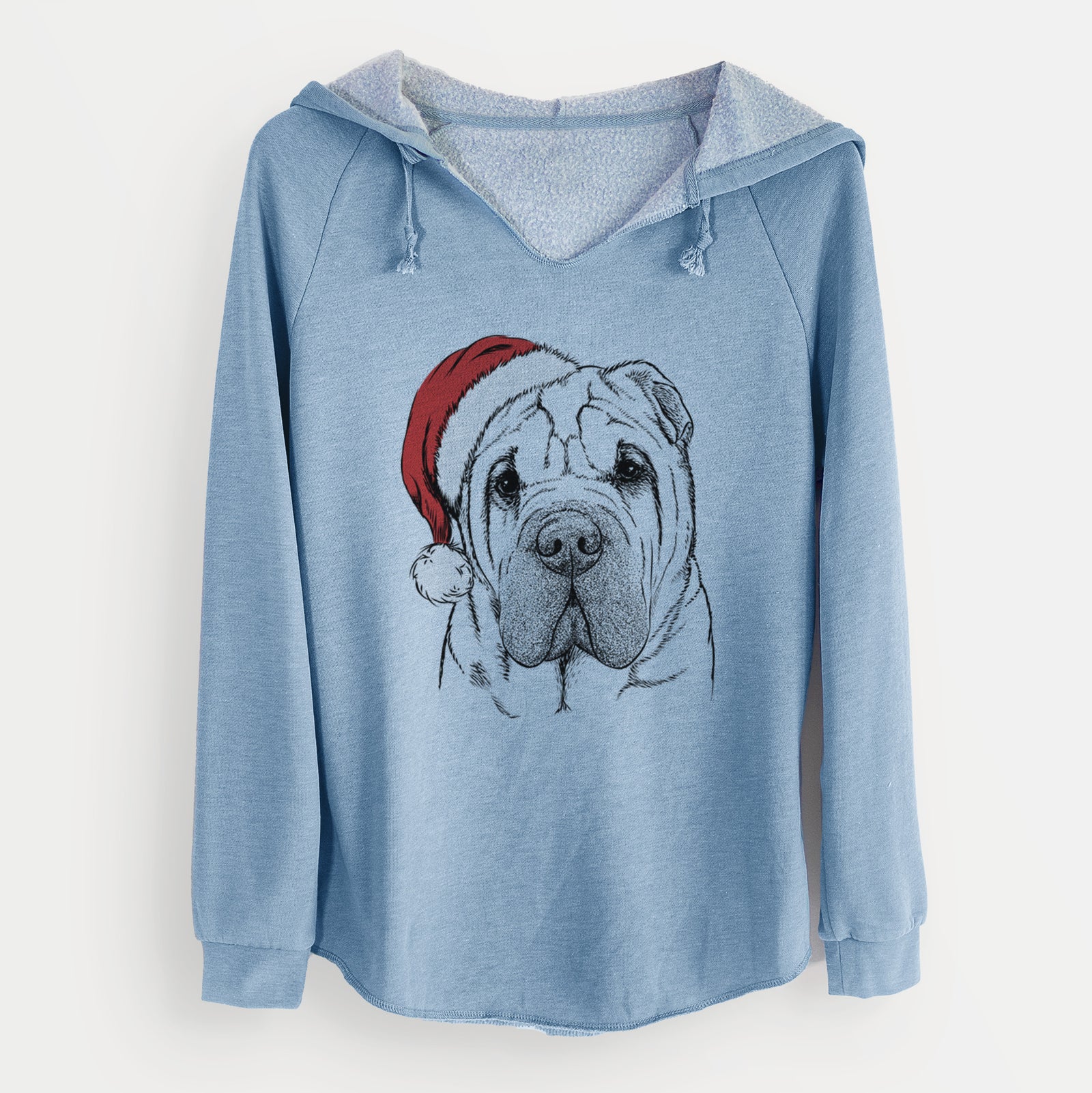 Santa Lilly the Shar Pei - Cali Wave Hooded Sweatshirt