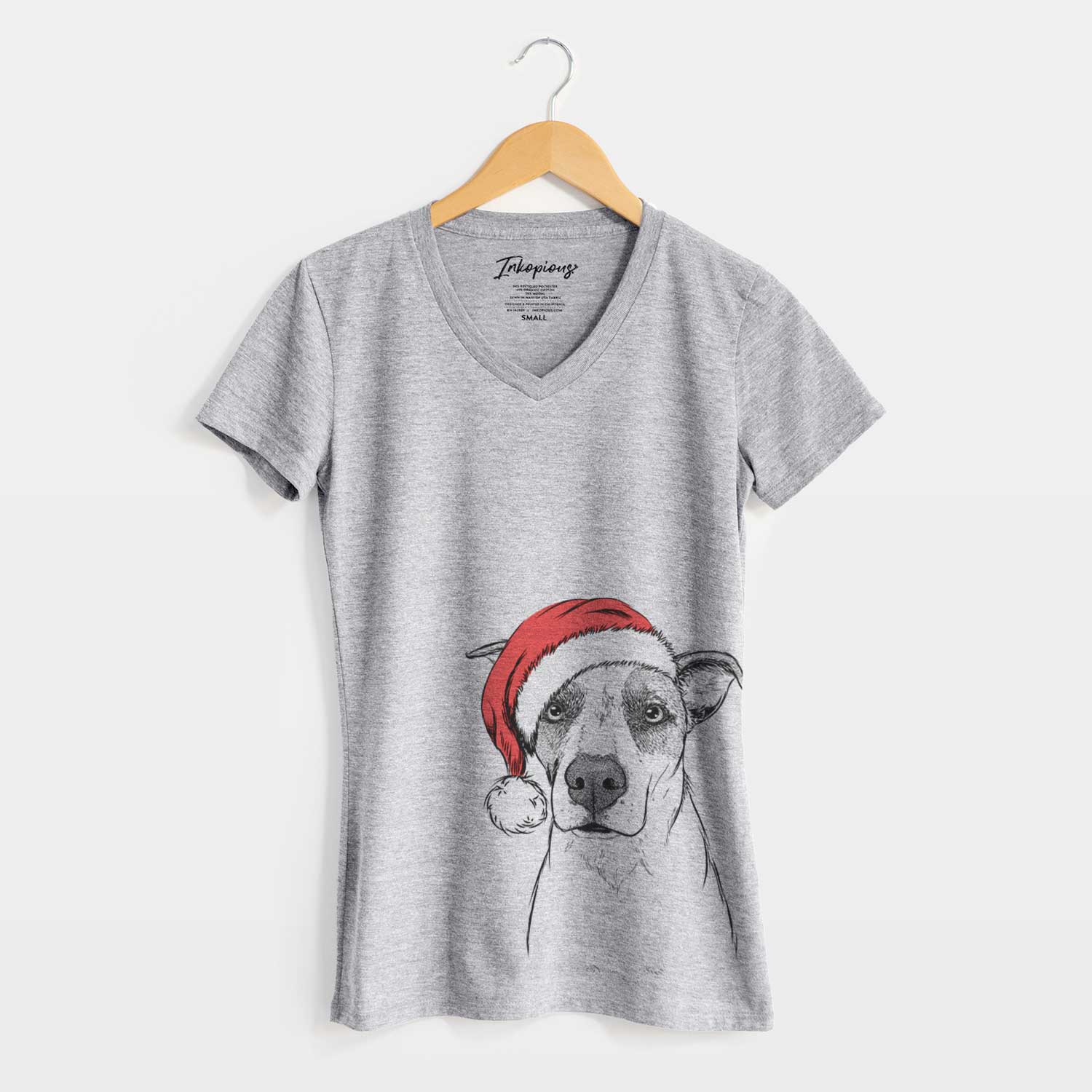 Santa Lily the Mixed Breed - Women's V-neck Shirt