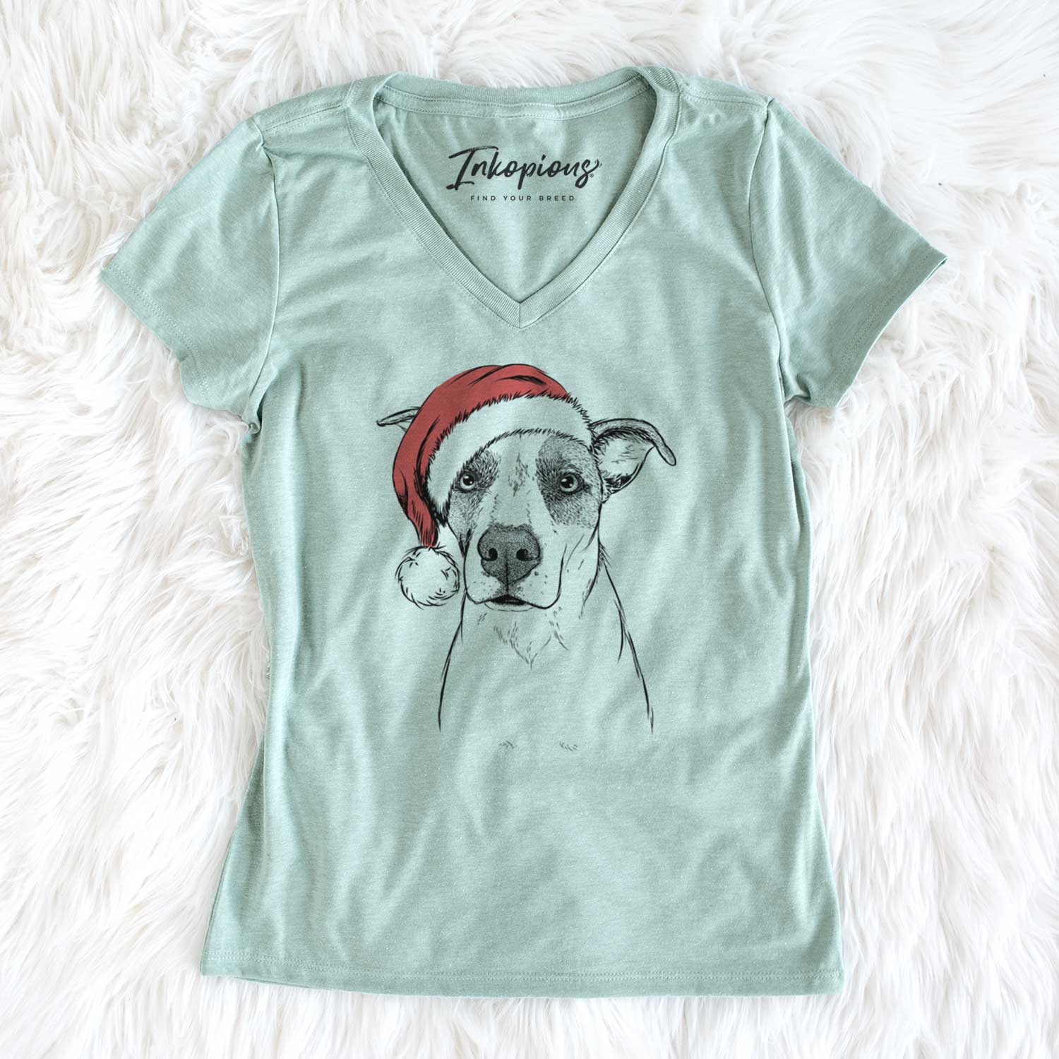 Santa Lily the Mixed Breed - Women's V-neck Shirt