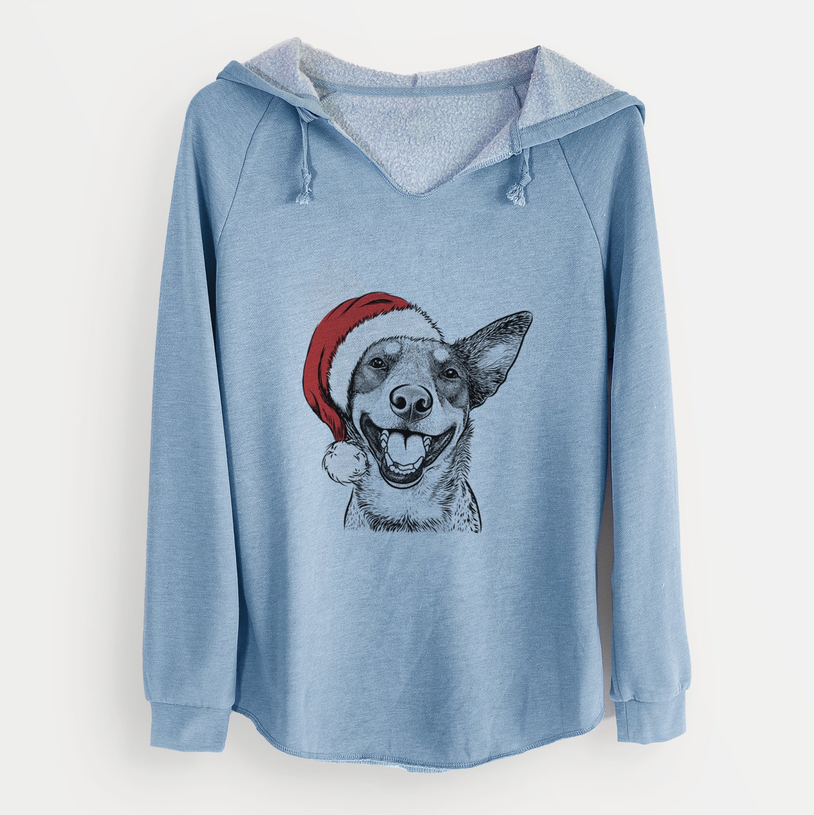 Santa Lily the Australian Cattle Dog - Cali Wave Hooded Sweatshirt