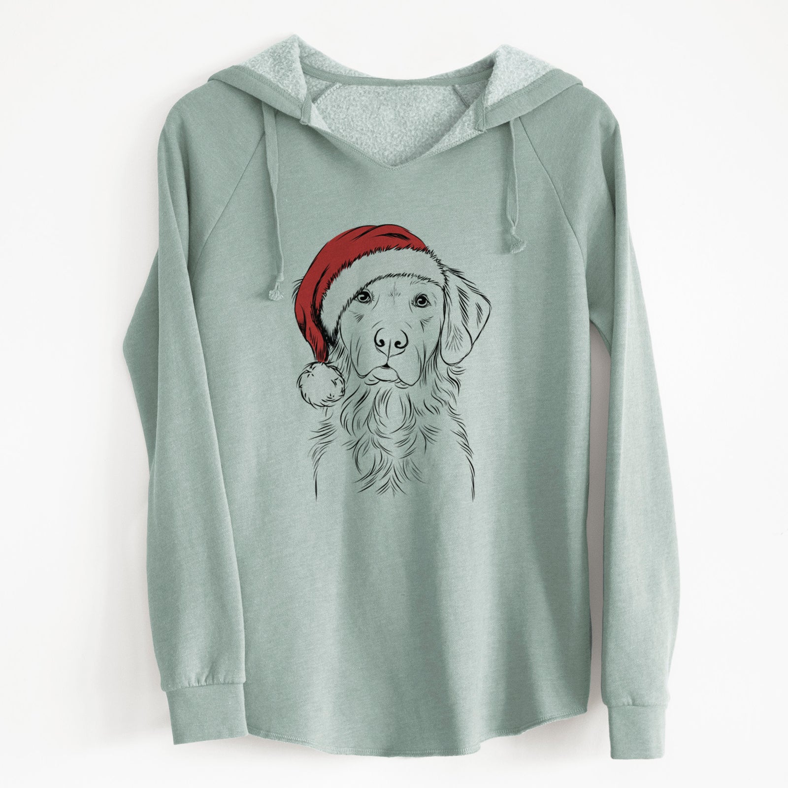 Santa Linden the Golden Retriever - Cali Wave Hooded Sweatshirt