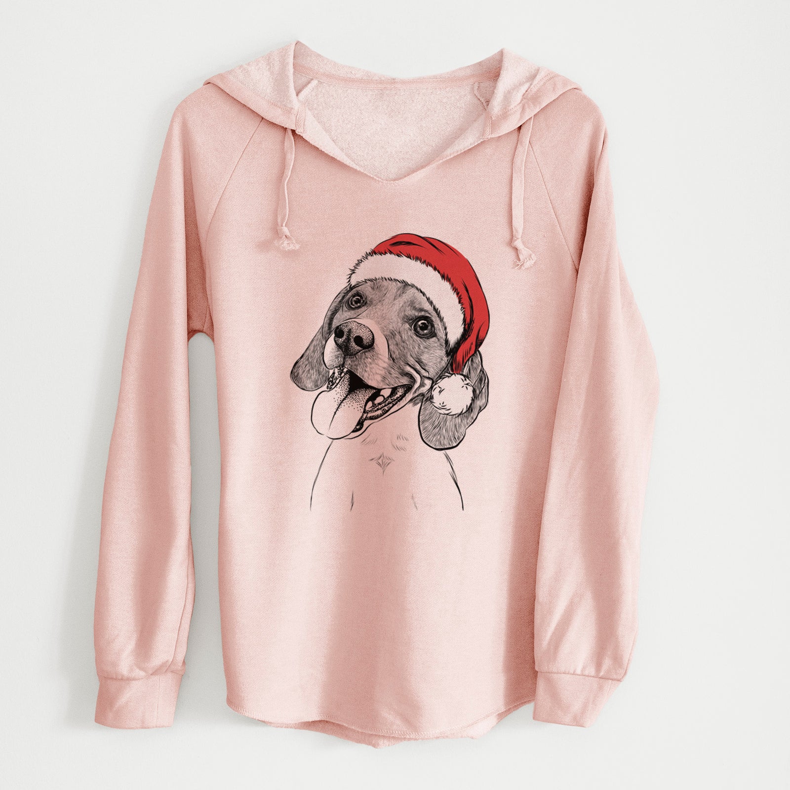 Santa Little Bandit the Beagle - Cali Wave Hooded Sweatshirt