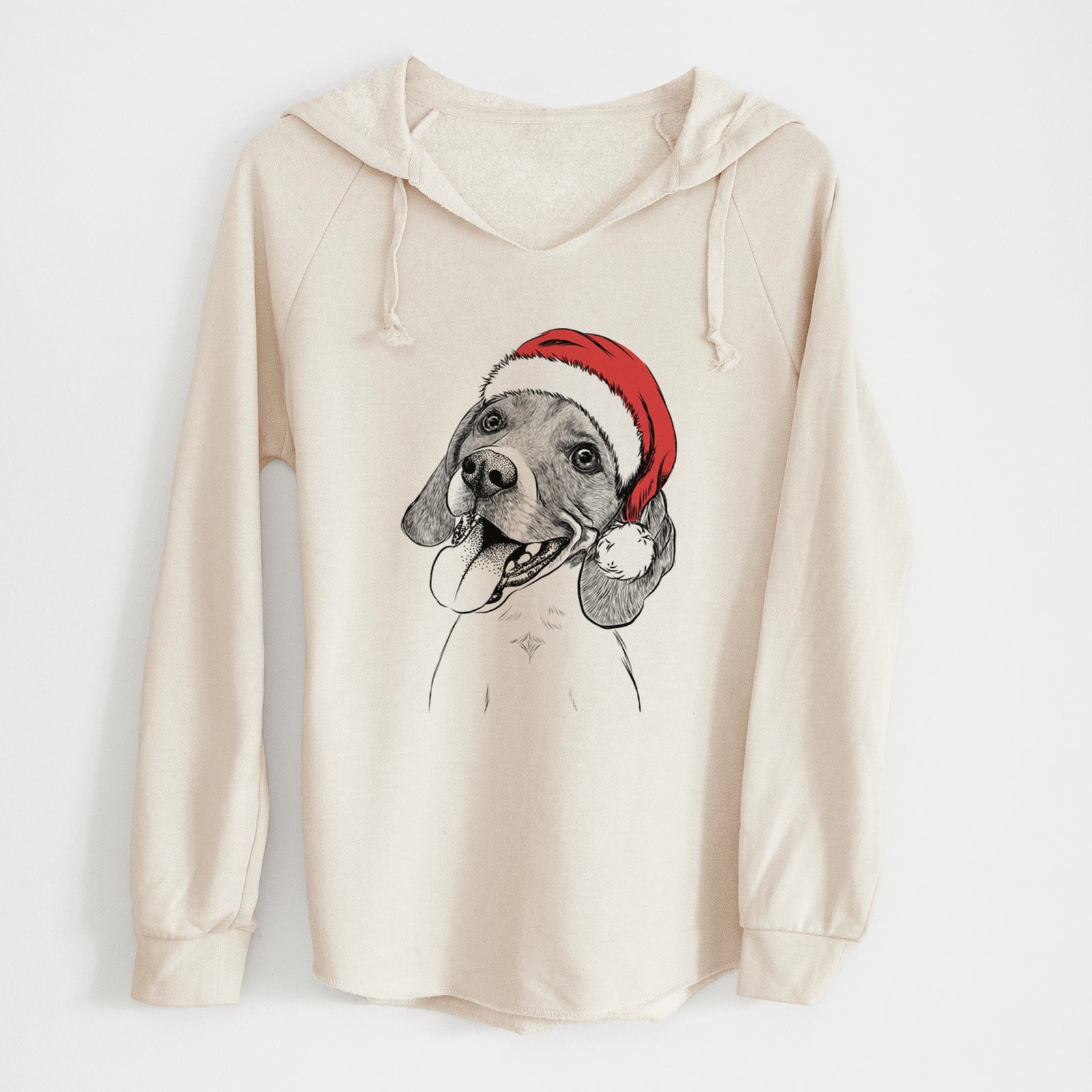 Santa Little Bandit the Beagle - Cali Wave Hooded Sweatshirt