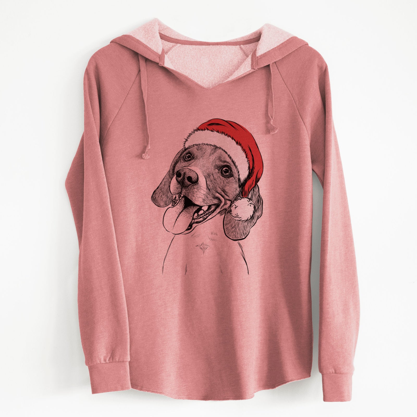 Santa Little Bandit the Beagle - Cali Wave Hooded Sweatshirt