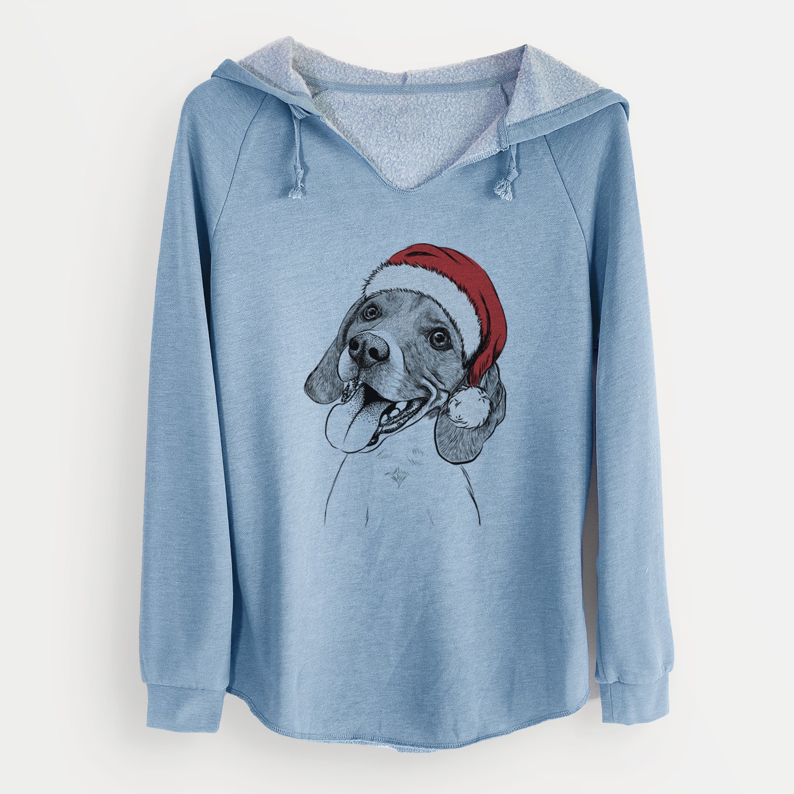 Santa Little Bandit the Beagle - Cali Wave Hooded Sweatshirt