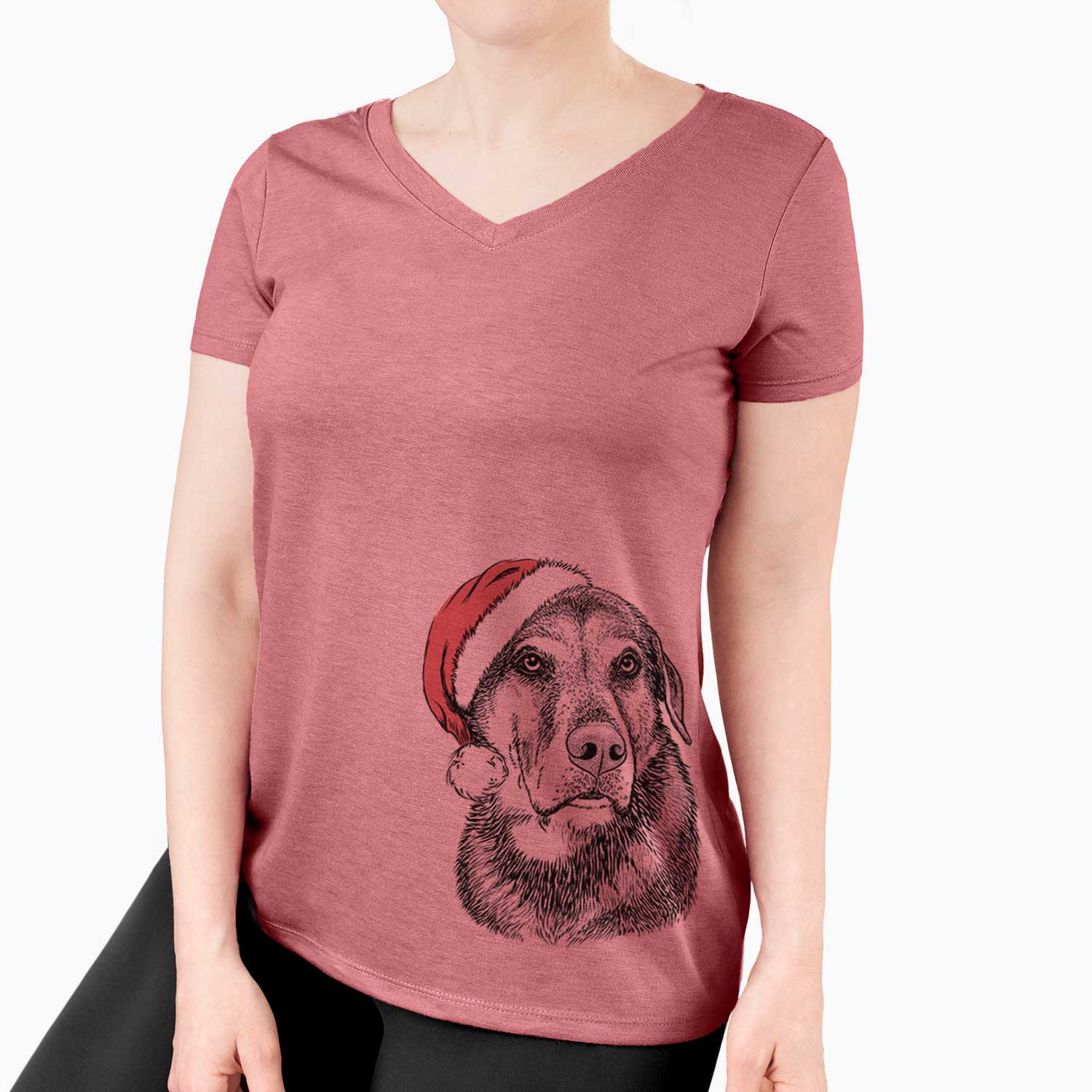 Santa Lobo the Shepherd Mix - Women's V-neck Shirt