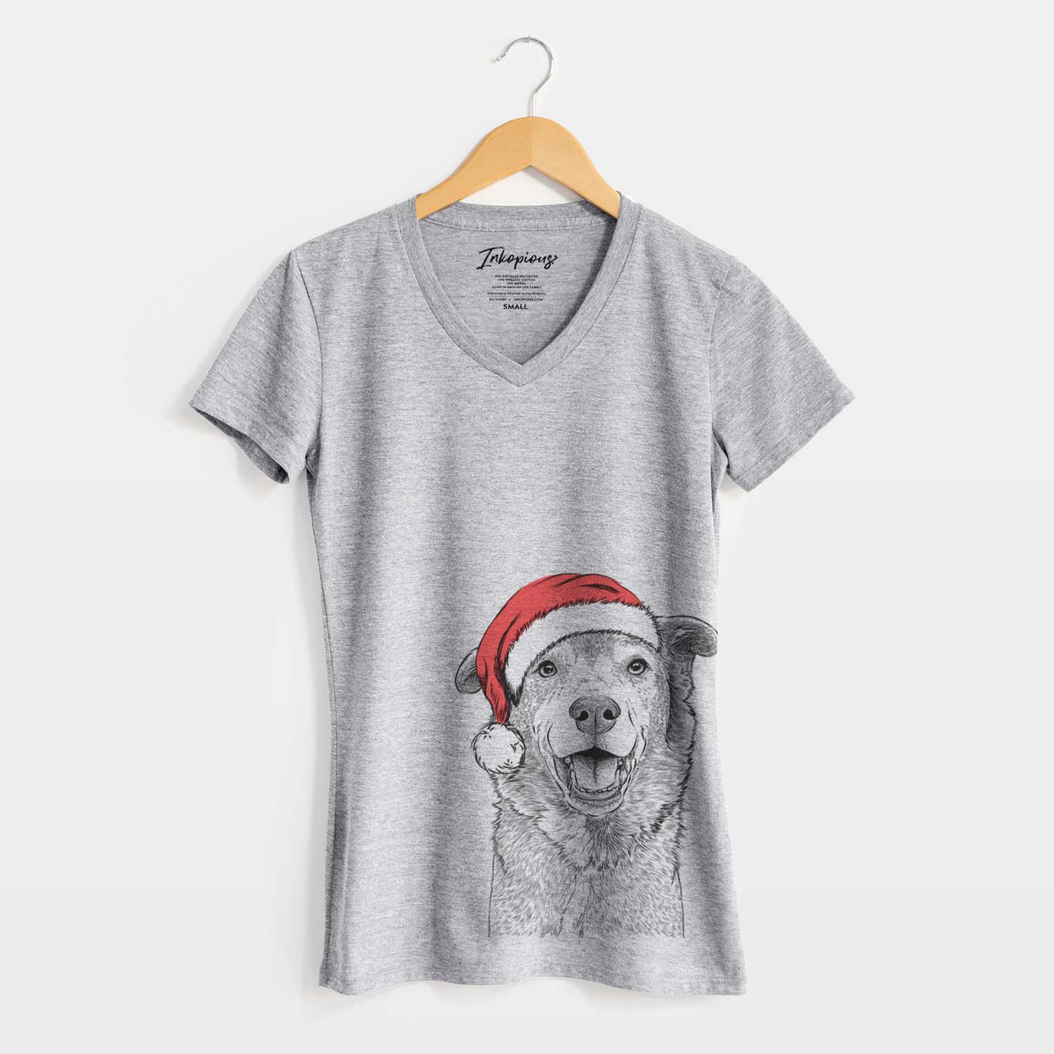 Santa Logan the Rescue Mutt - Women's V-neck Shirt