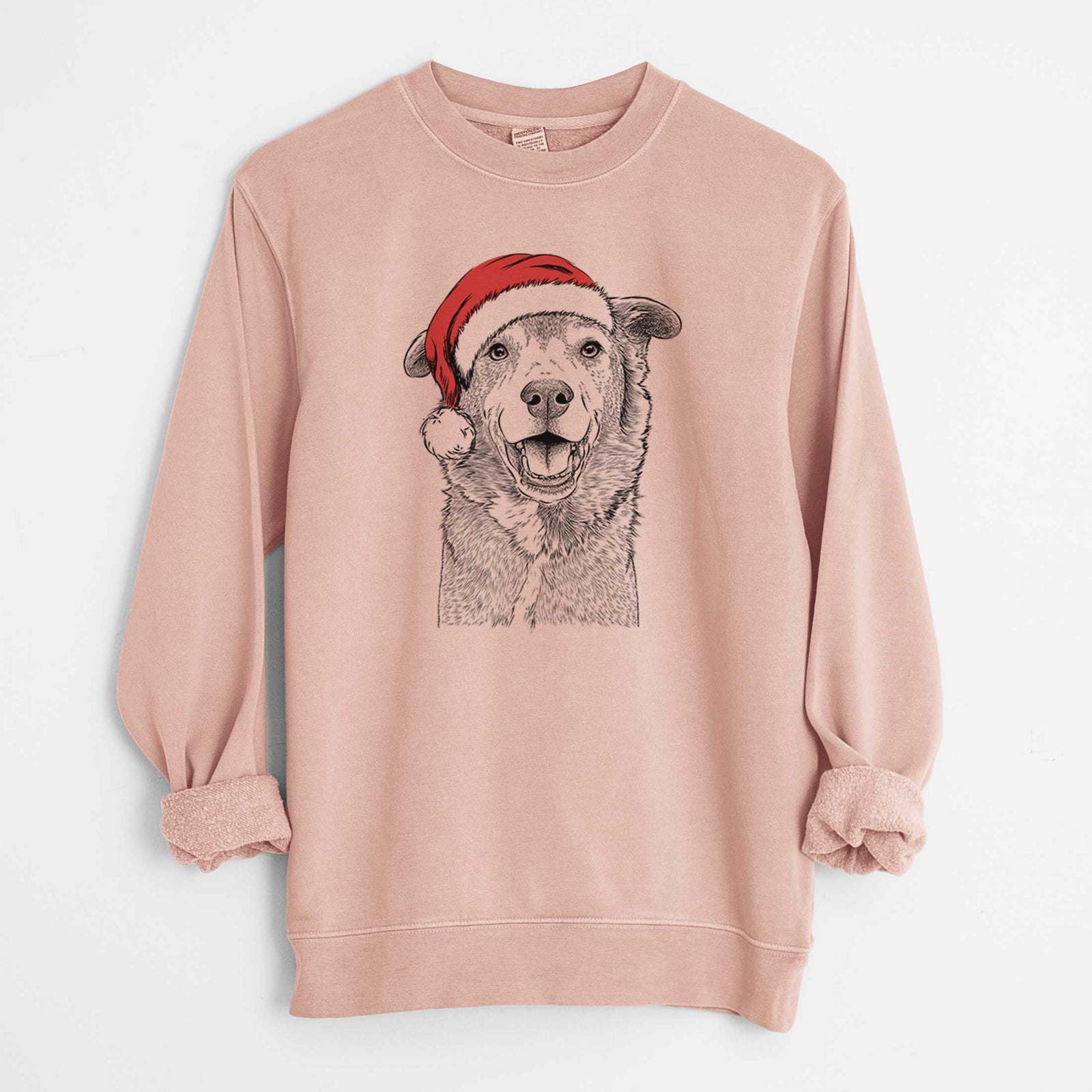 Santa Logan the Rescue Mutt - Unisex Pigment Dyed Crew Sweatshirt