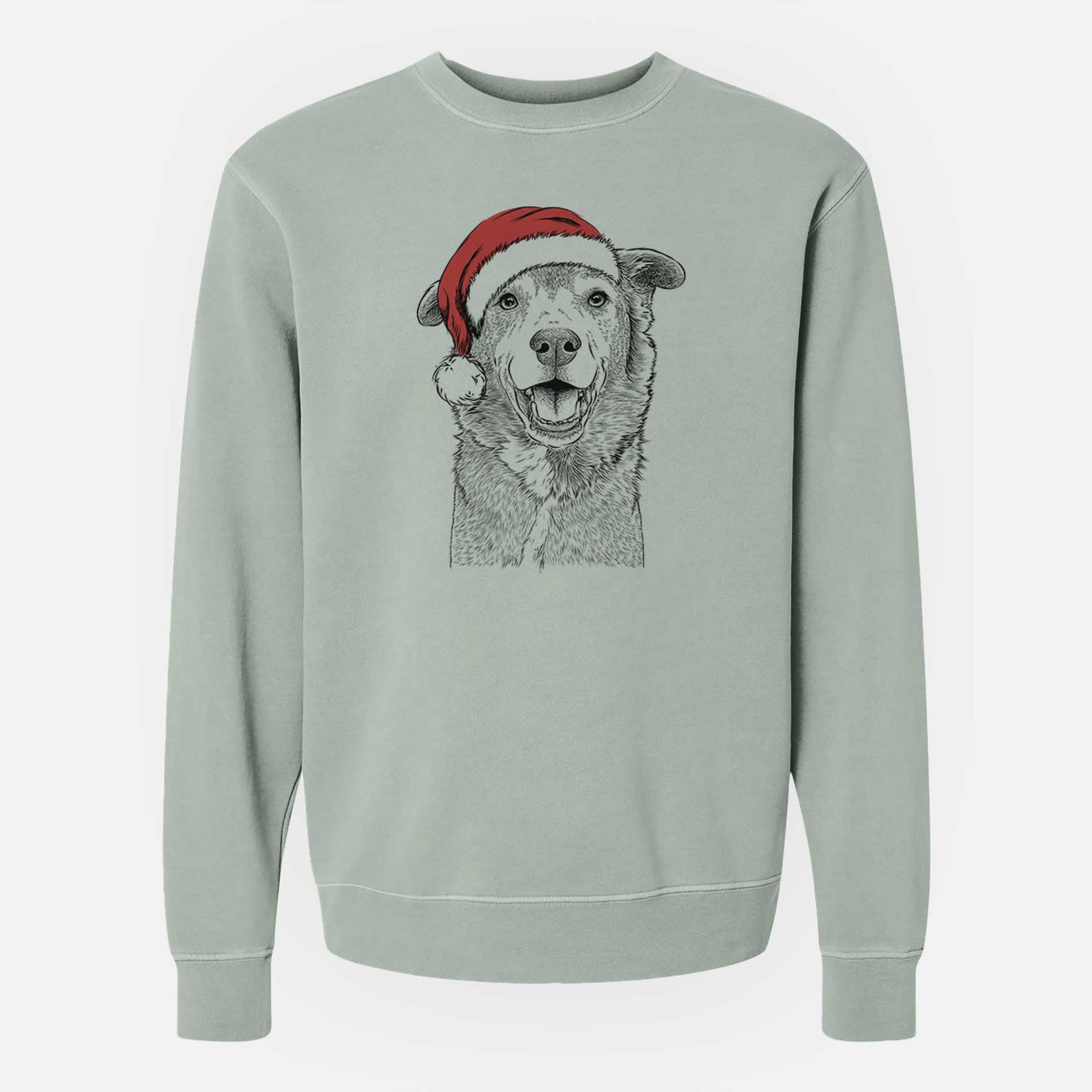 Santa Logan the Rescue Mutt - Unisex Pigment Dyed Crew Sweatshirt