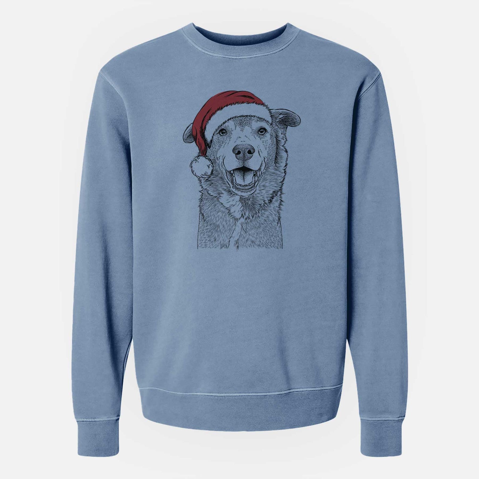 Santa Logan the Rescue Mutt - Unisex Pigment Dyed Crew Sweatshirt