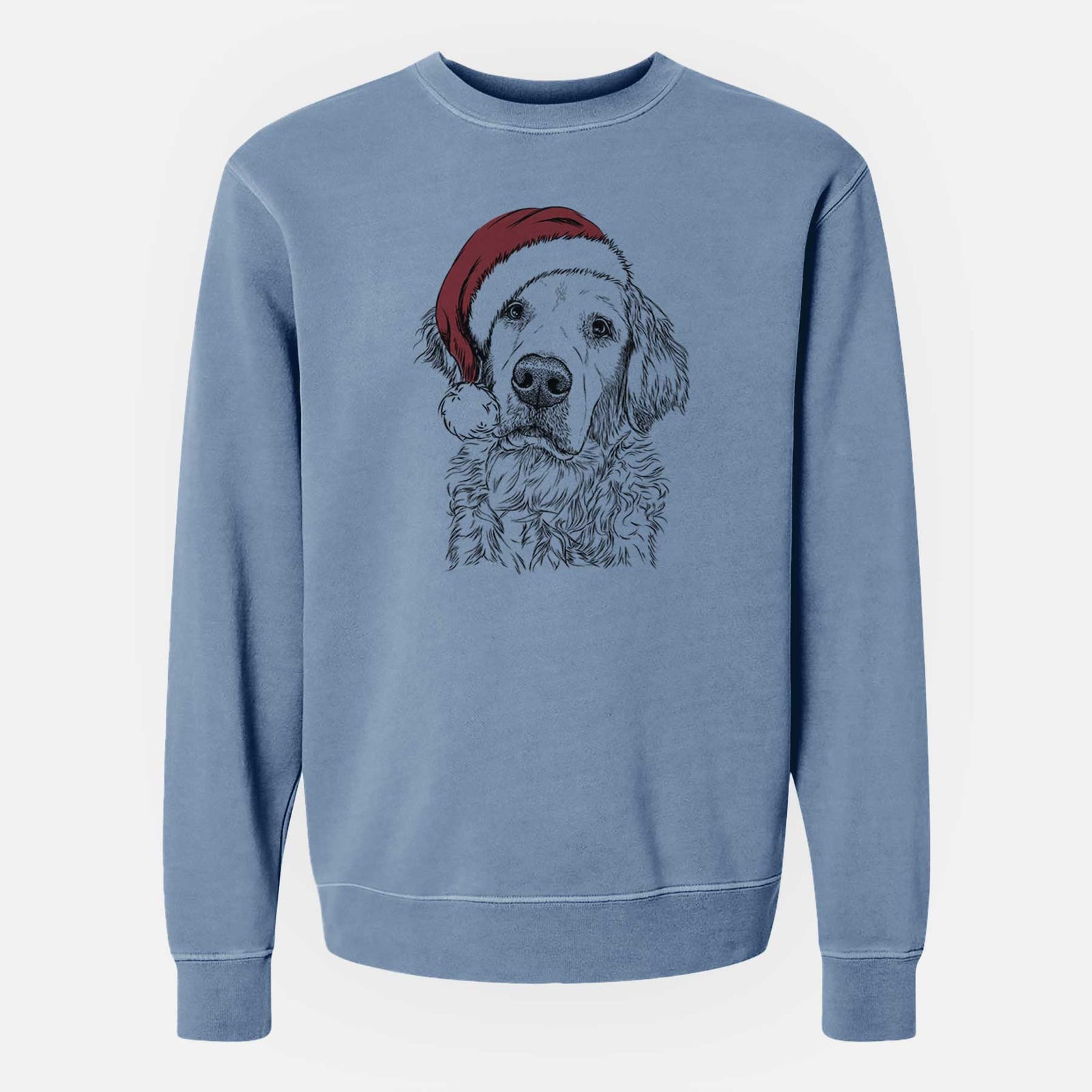 Santa Loganator the Golden Retriever - Unisex Pigment Dyed Crew Sweatshirt