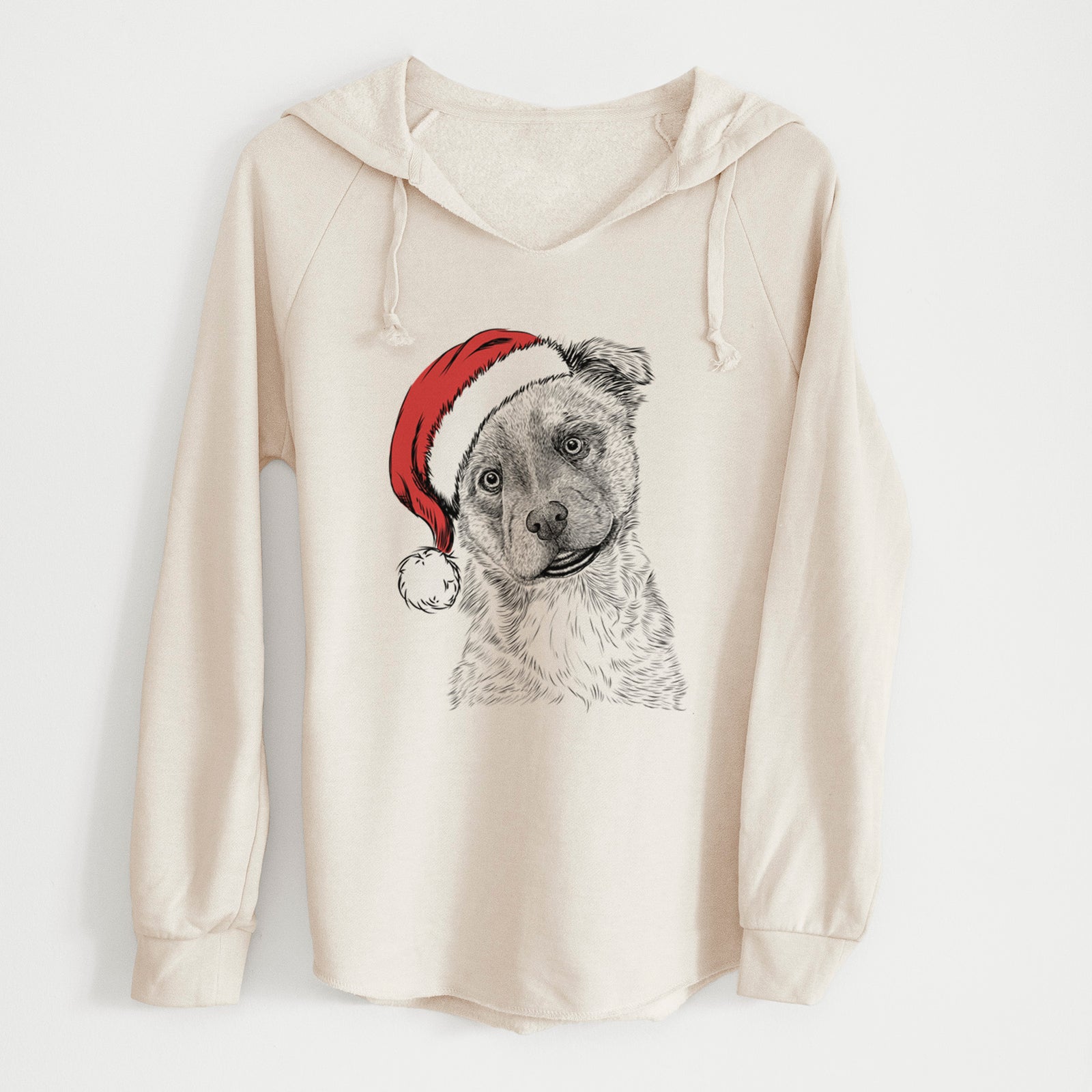 Santa Loki Bear the Australian Cattle Dog Mix - Cali Wave Hooded Sweatshirt