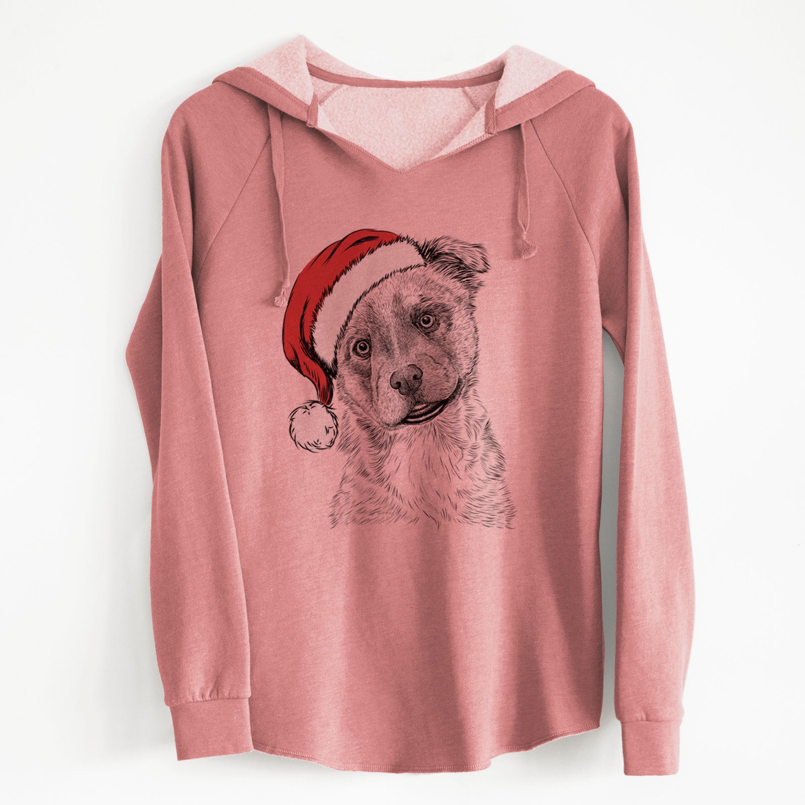 Santa Loki Bear the Australian Cattle Dog Mix - Cali Wave Hooded Sweatshirt