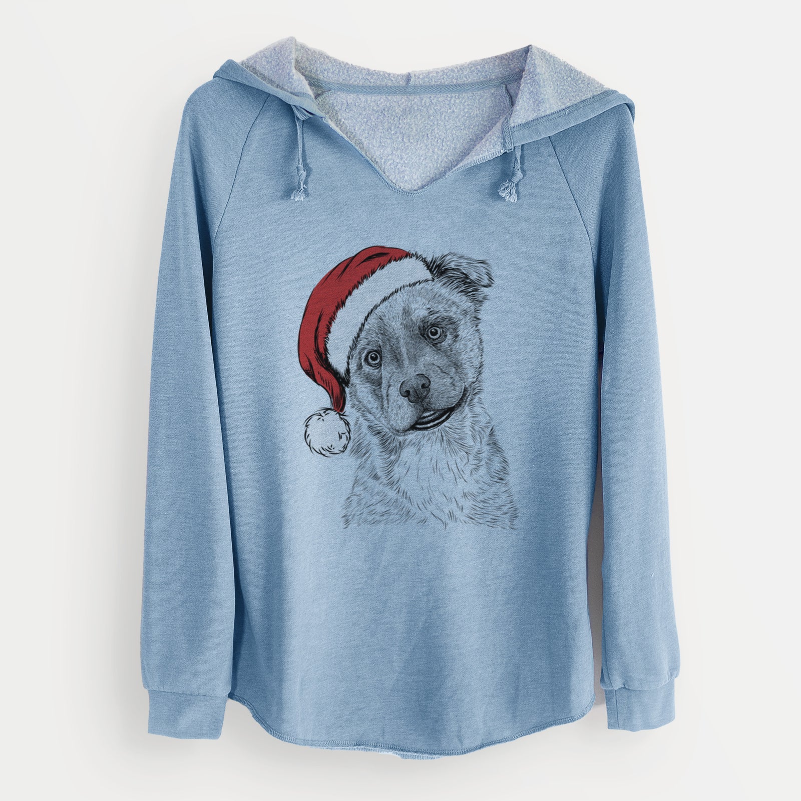 Santa Loki Bear the Australian Cattle Dog Mix - Cali Wave Hooded Sweatshirt