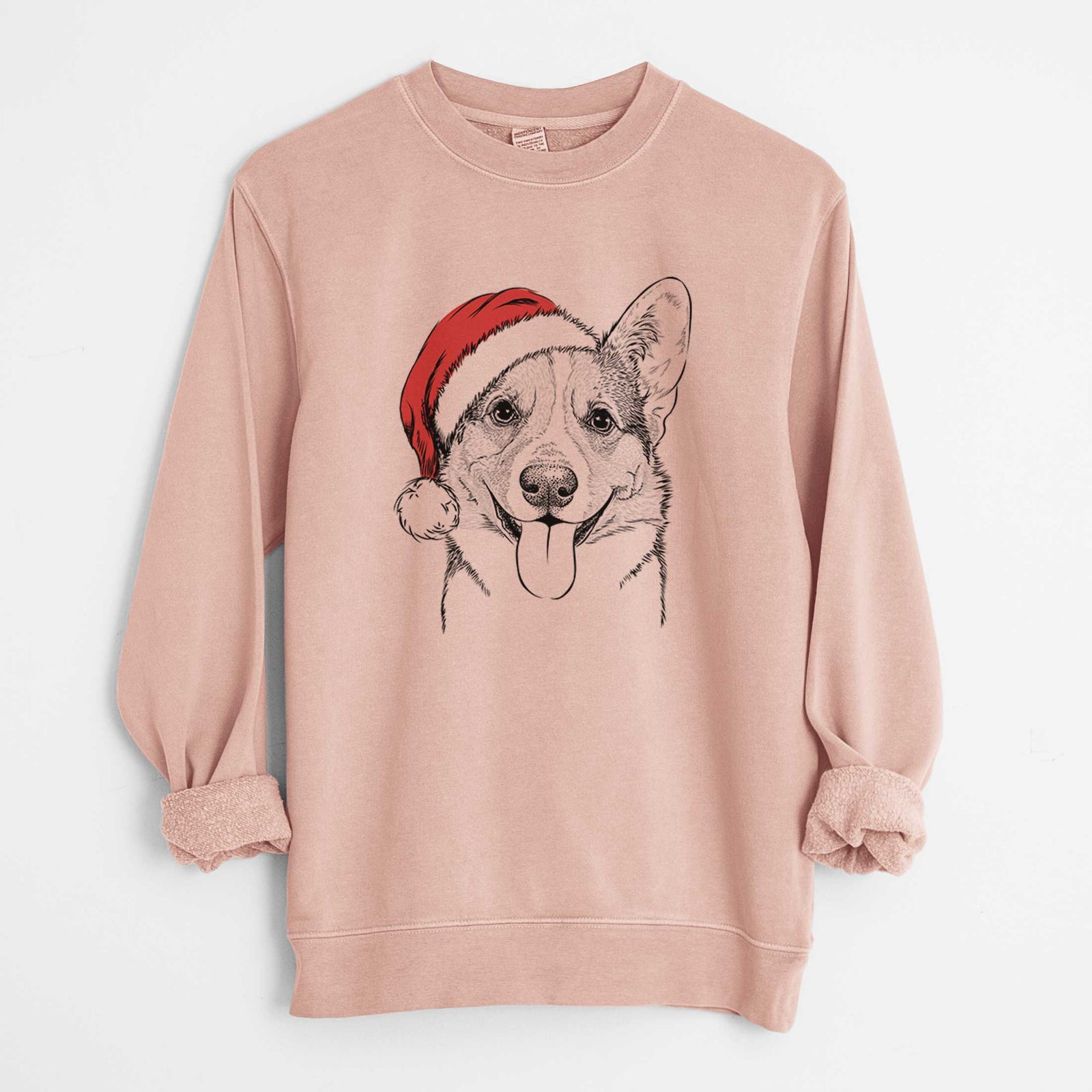 Santa Loki the Corgi - Unisex Pigment Dyed Crew Sweatshirt
