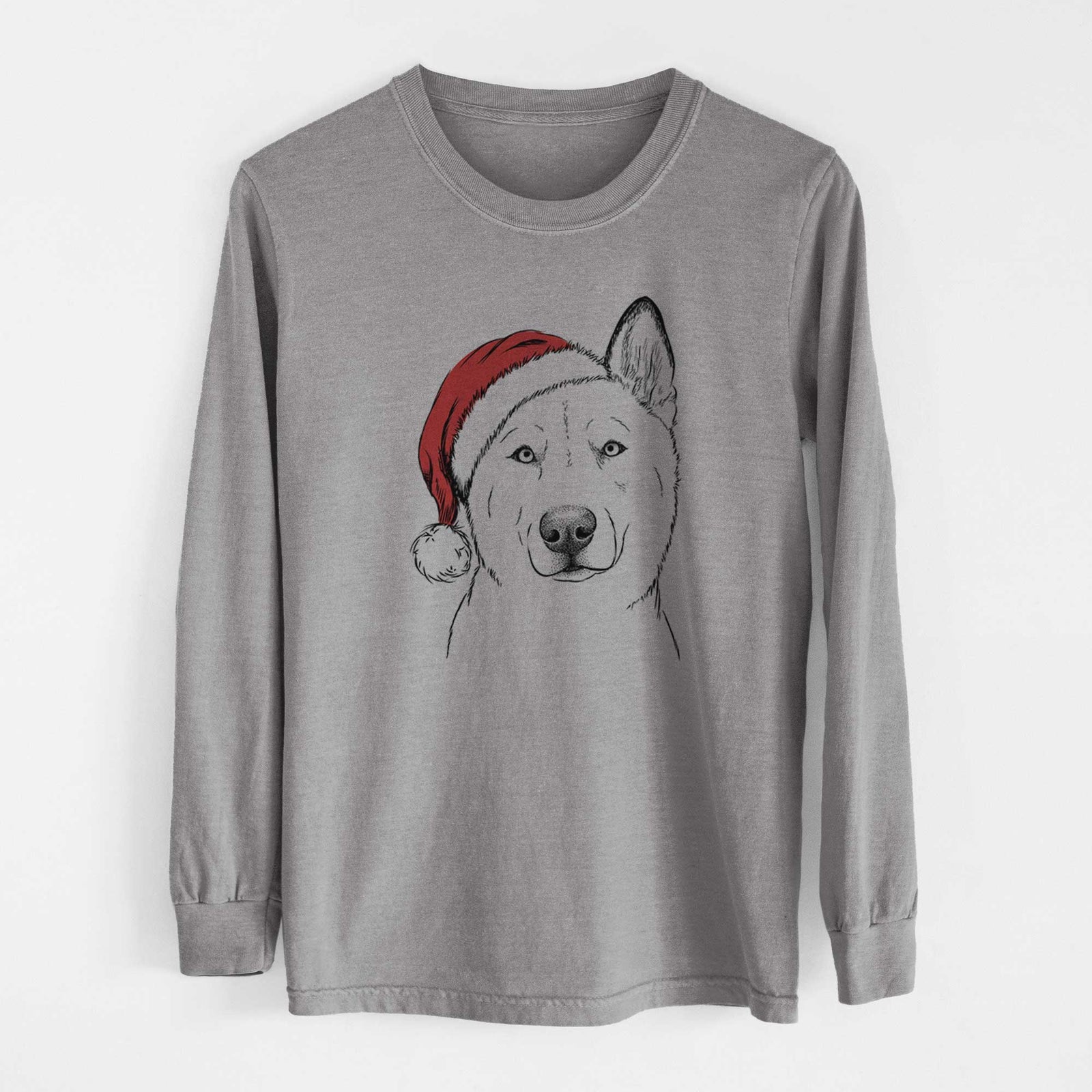 Santa London the Siberian Husky - Heavyweight 100% Cotton Long Sleeve