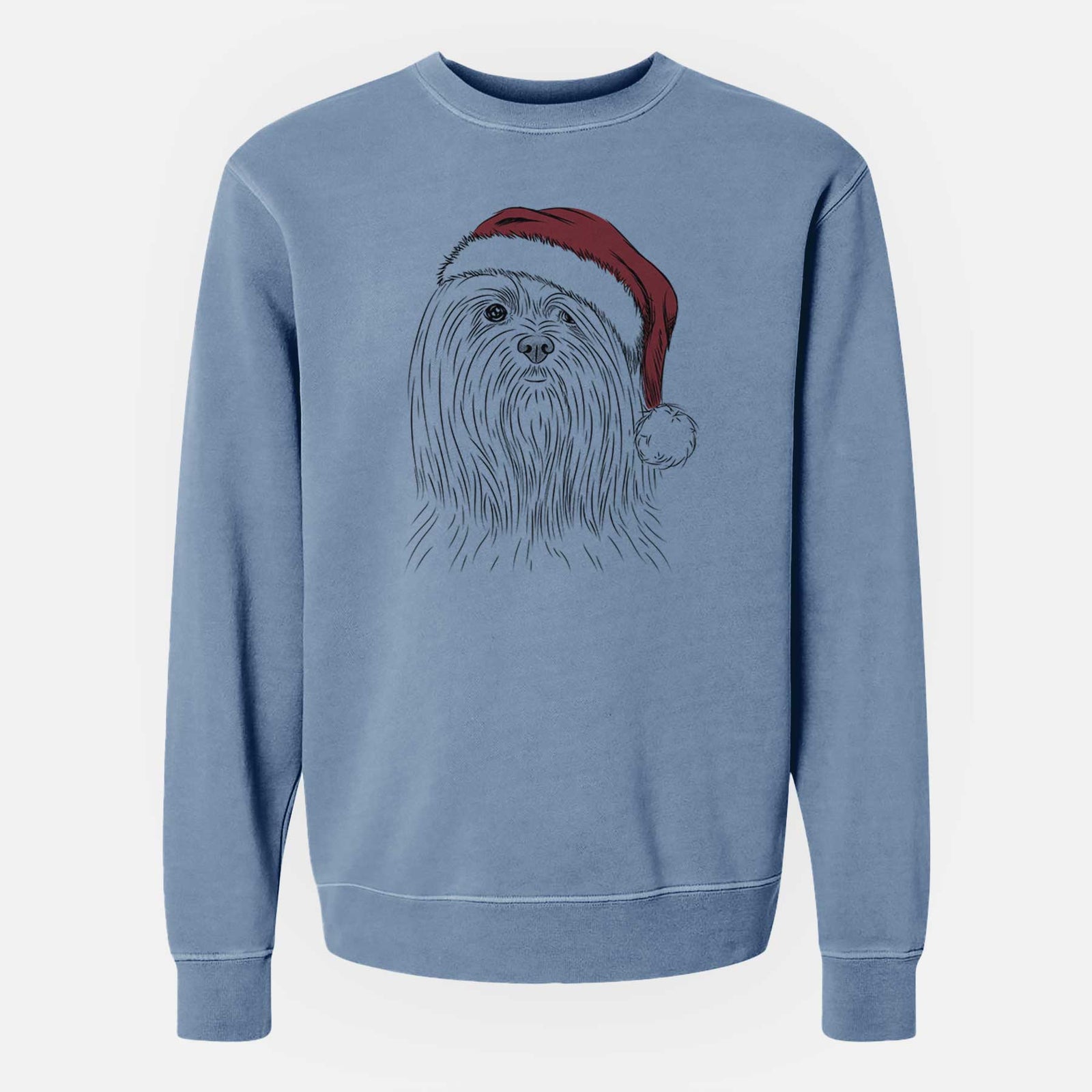 Santa Lorenzo the Lhasa Apso - Unisex Pigment Dyed Crew Sweatshirt