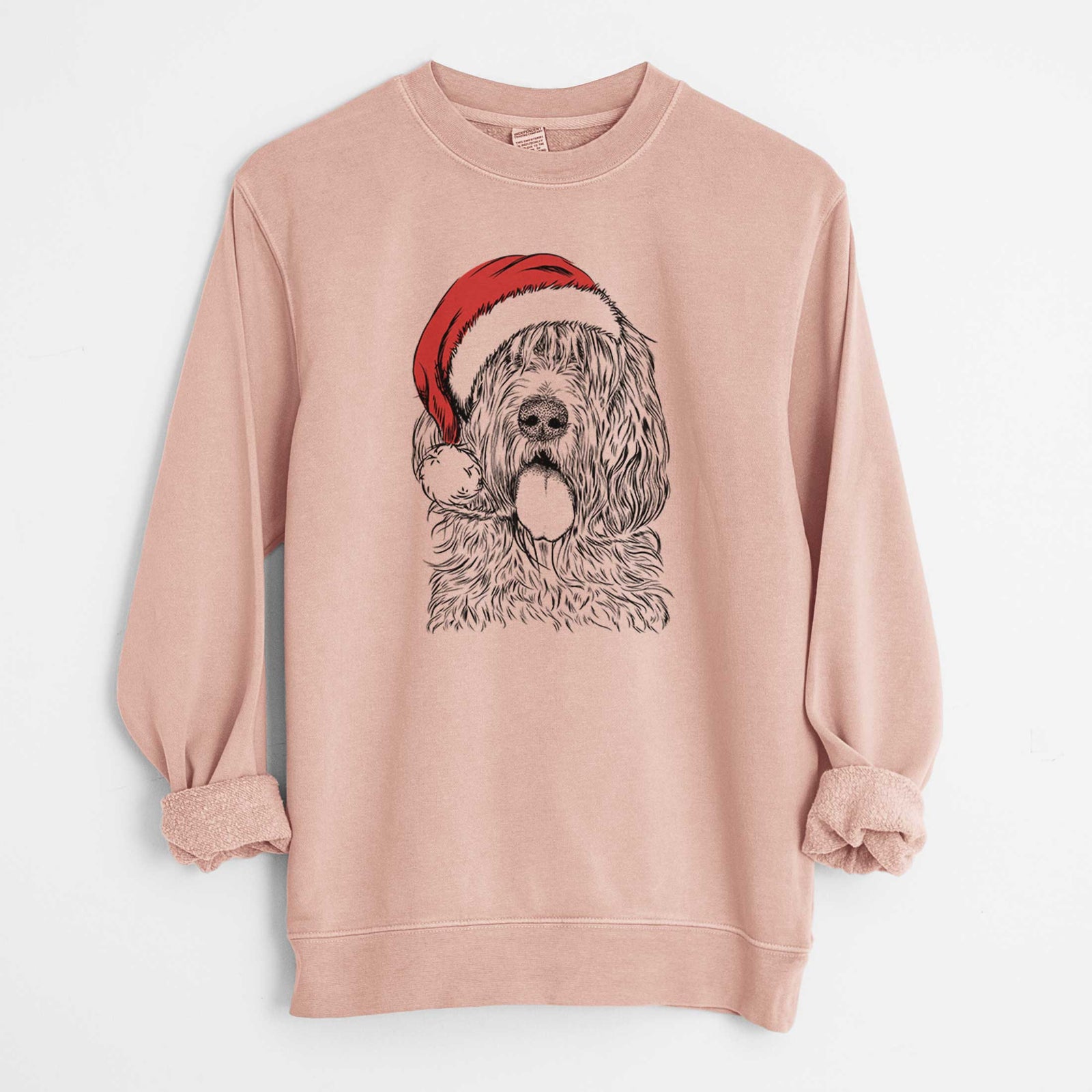 Santa Lou the Otterhound - Unisex Pigment Dyed Crew Sweatshirt