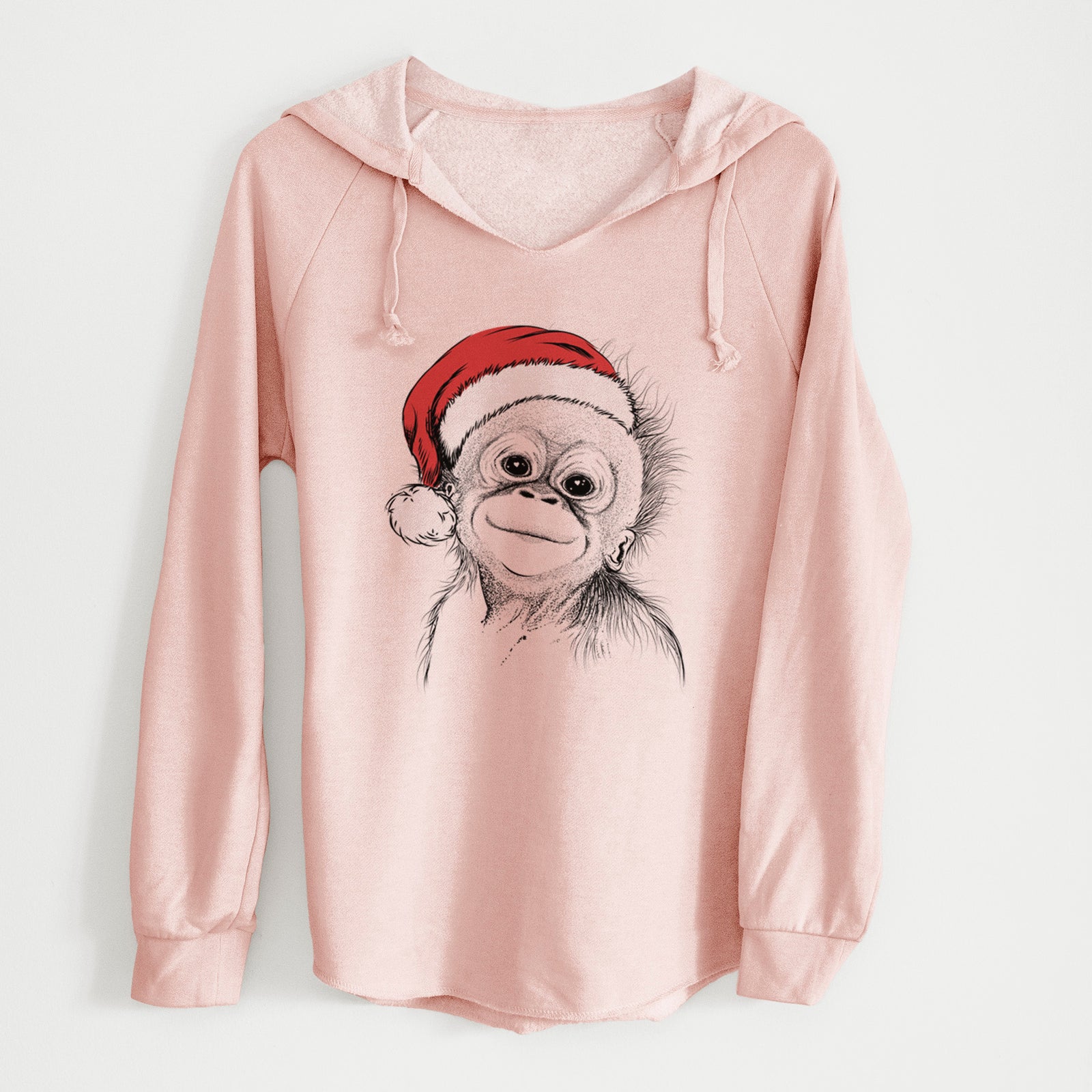 Santa Louie the Baby Orangutan - Cali Wave Hooded Sweatshirt