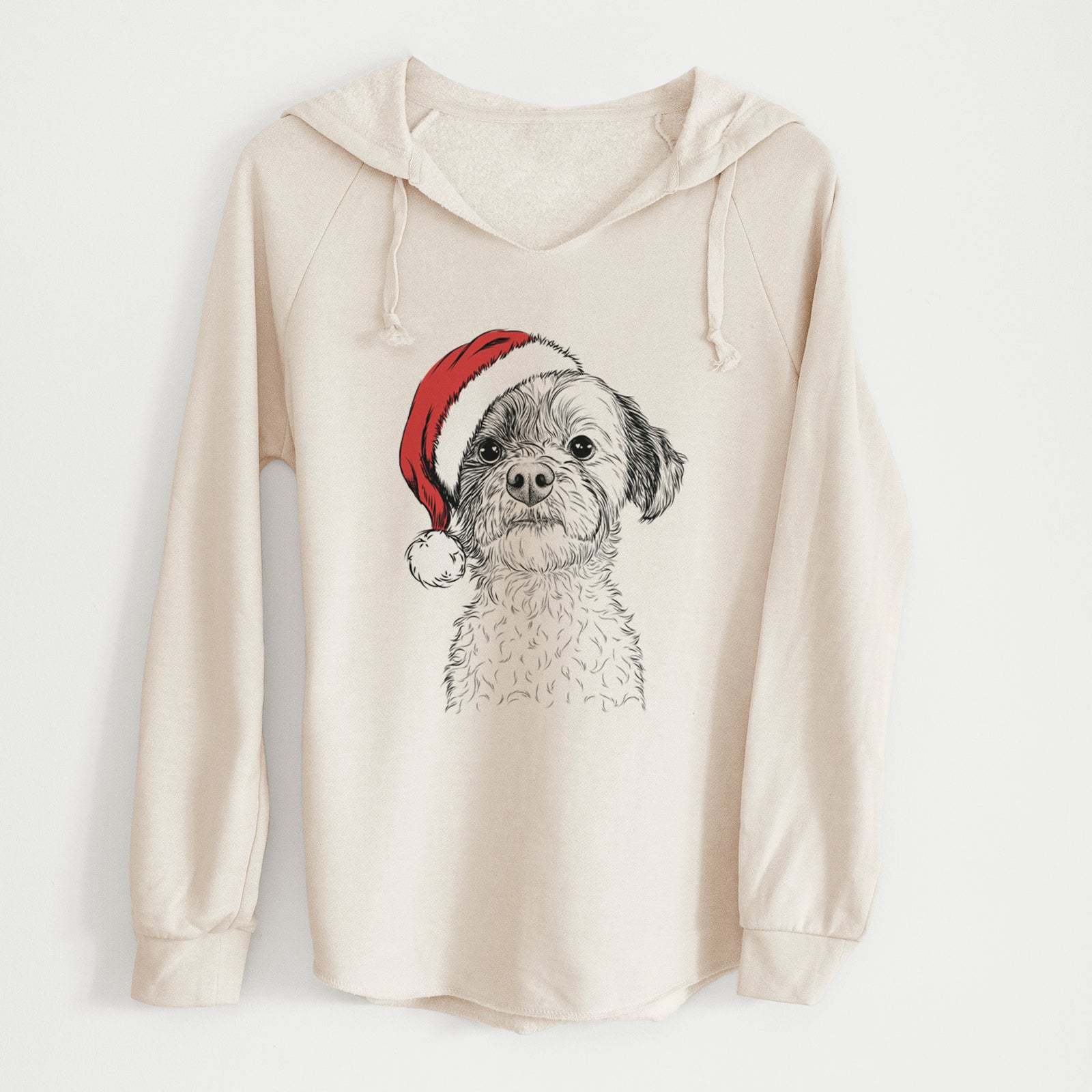 Santa Louise the Havanese - Cali Wave Hooded Sweatshirt