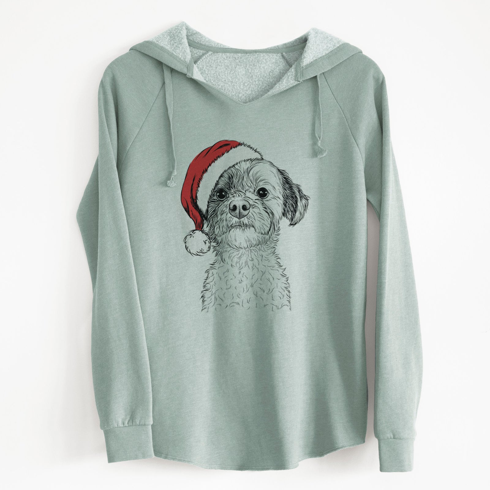 Santa Louise the Havanese - Cali Wave Hooded Sweatshirt