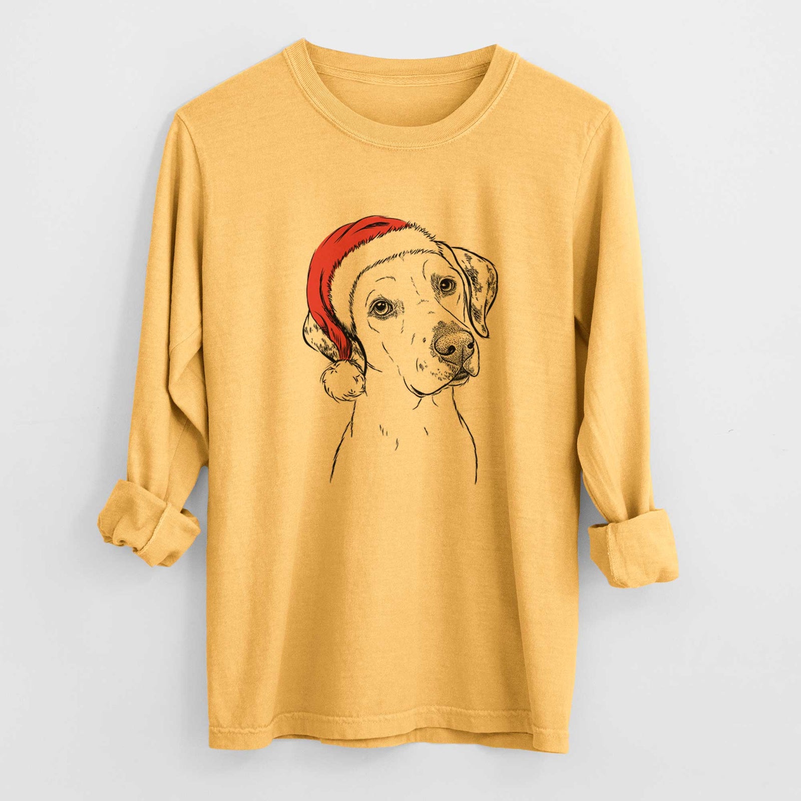 Santa Lucky the Dalmatian - Heavyweight 100% Cotton Long Sleeve