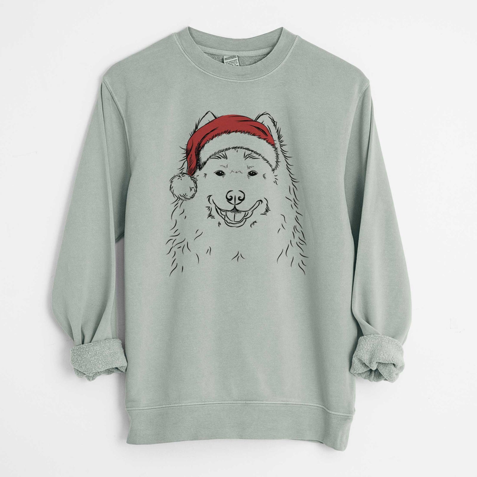 Santa Luka the Samoyed - Unisex Pigment Dyed Crew Sweatshirt