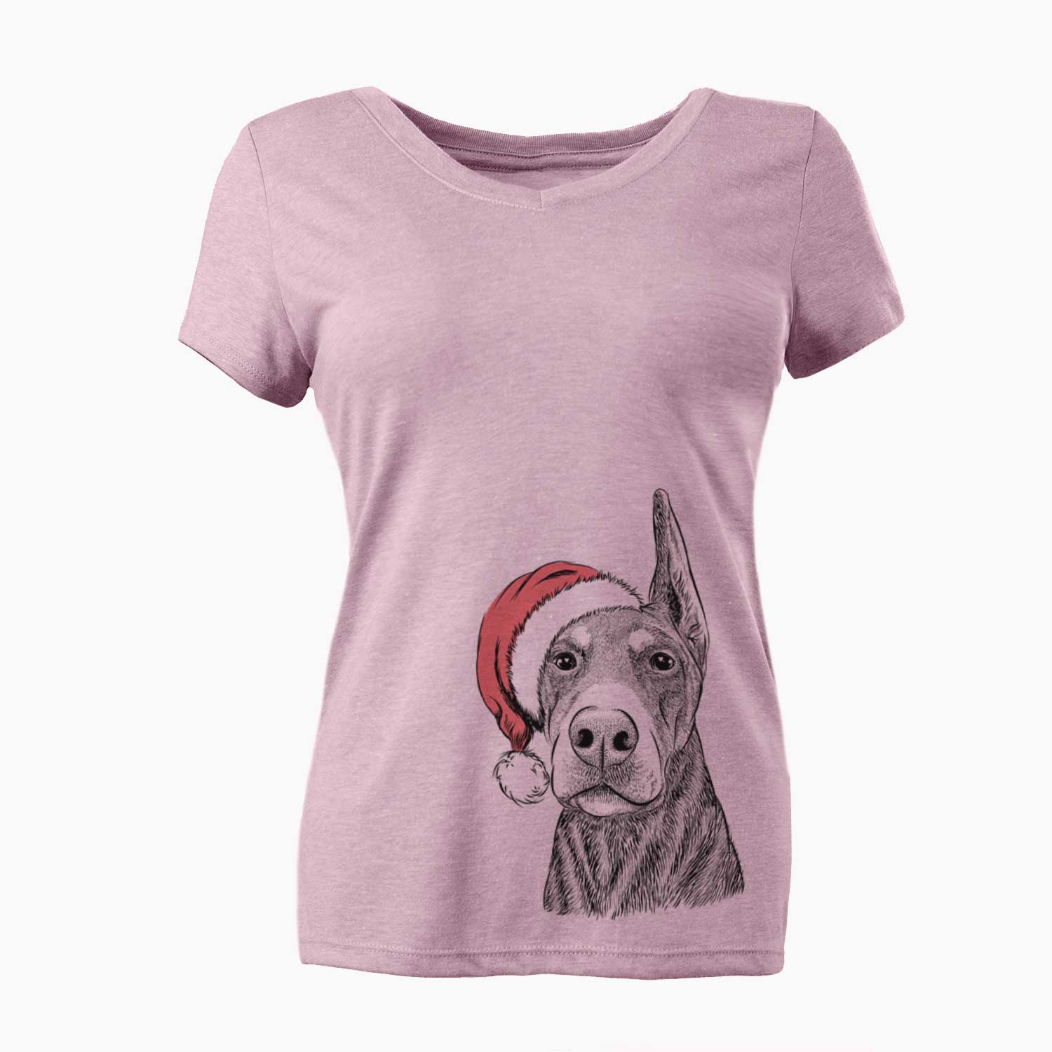 Luna the Doberman Pinscher - Women's V-neck Shirt