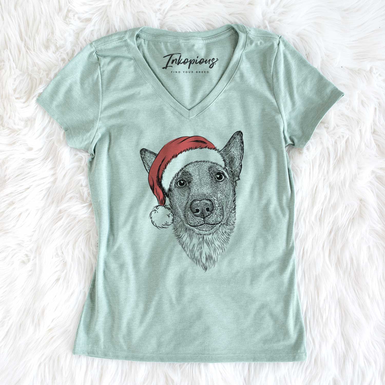 Santa Luna the Shepherd Mix - Women's V-neck Shirt