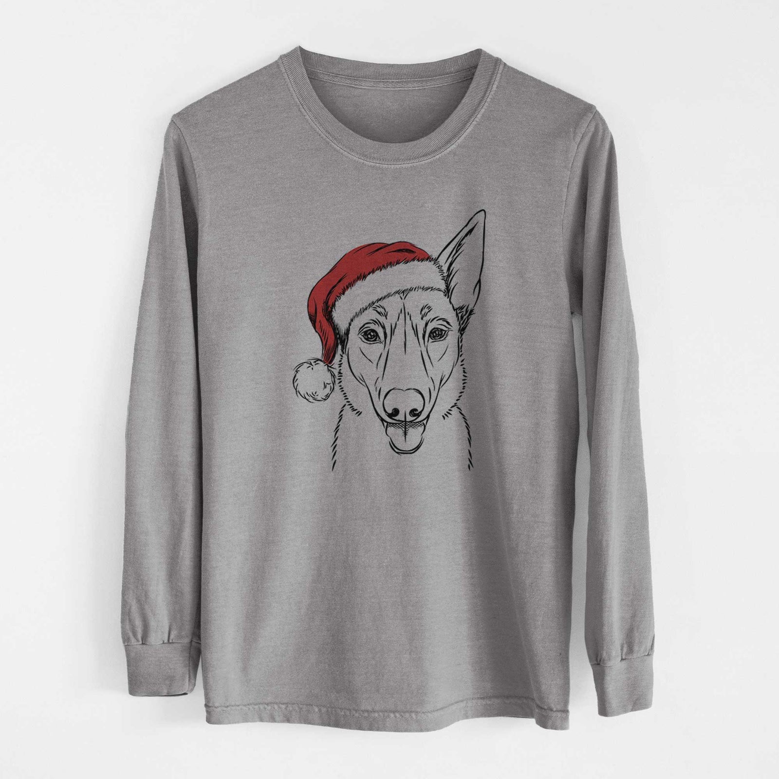 Santa Lyric the Belgian Malinois - Heavyweight 100% Cotton Long Sleeve