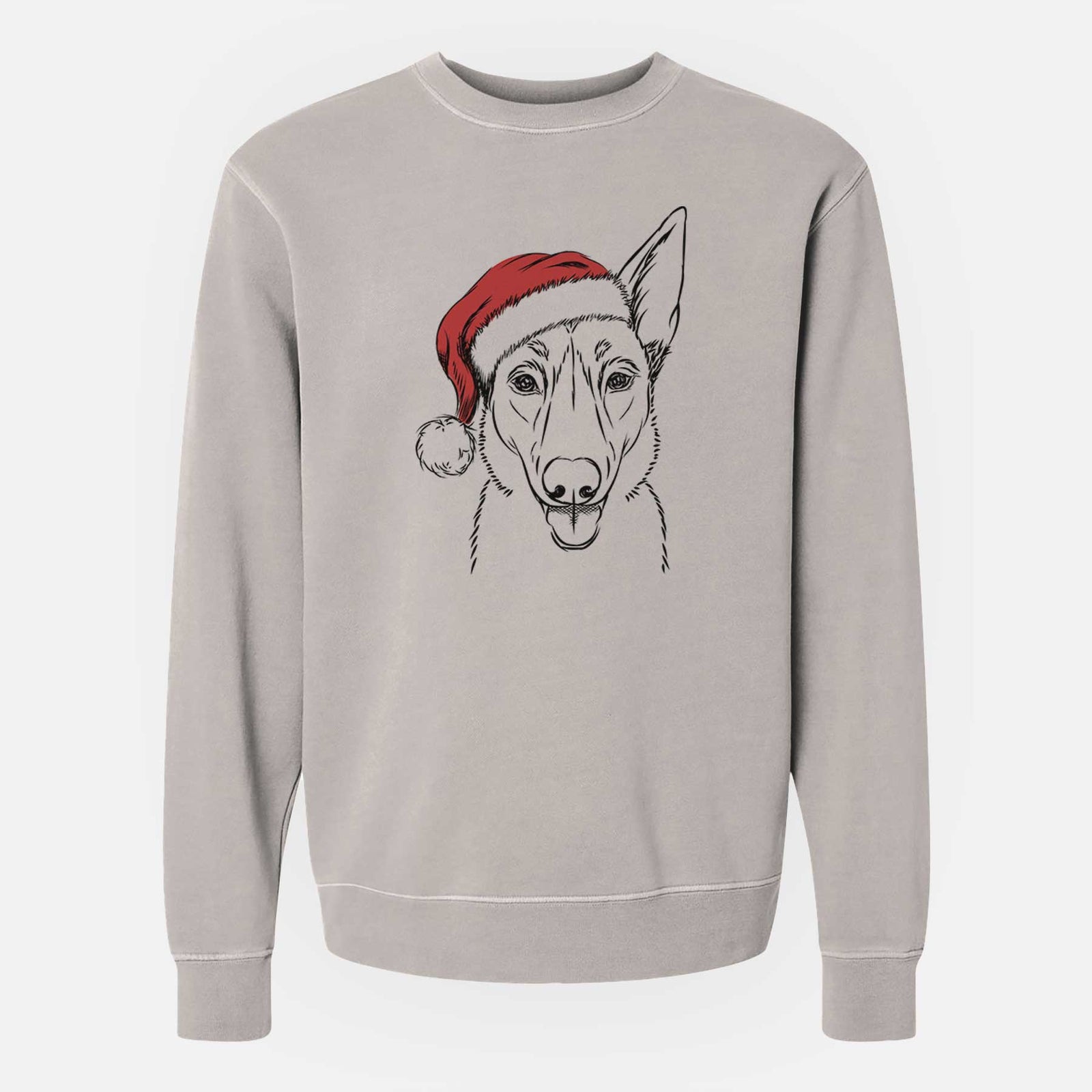 Santa Lyric the Belgian Malinois - Unisex Pigment Dyed Crew Sweatshirt