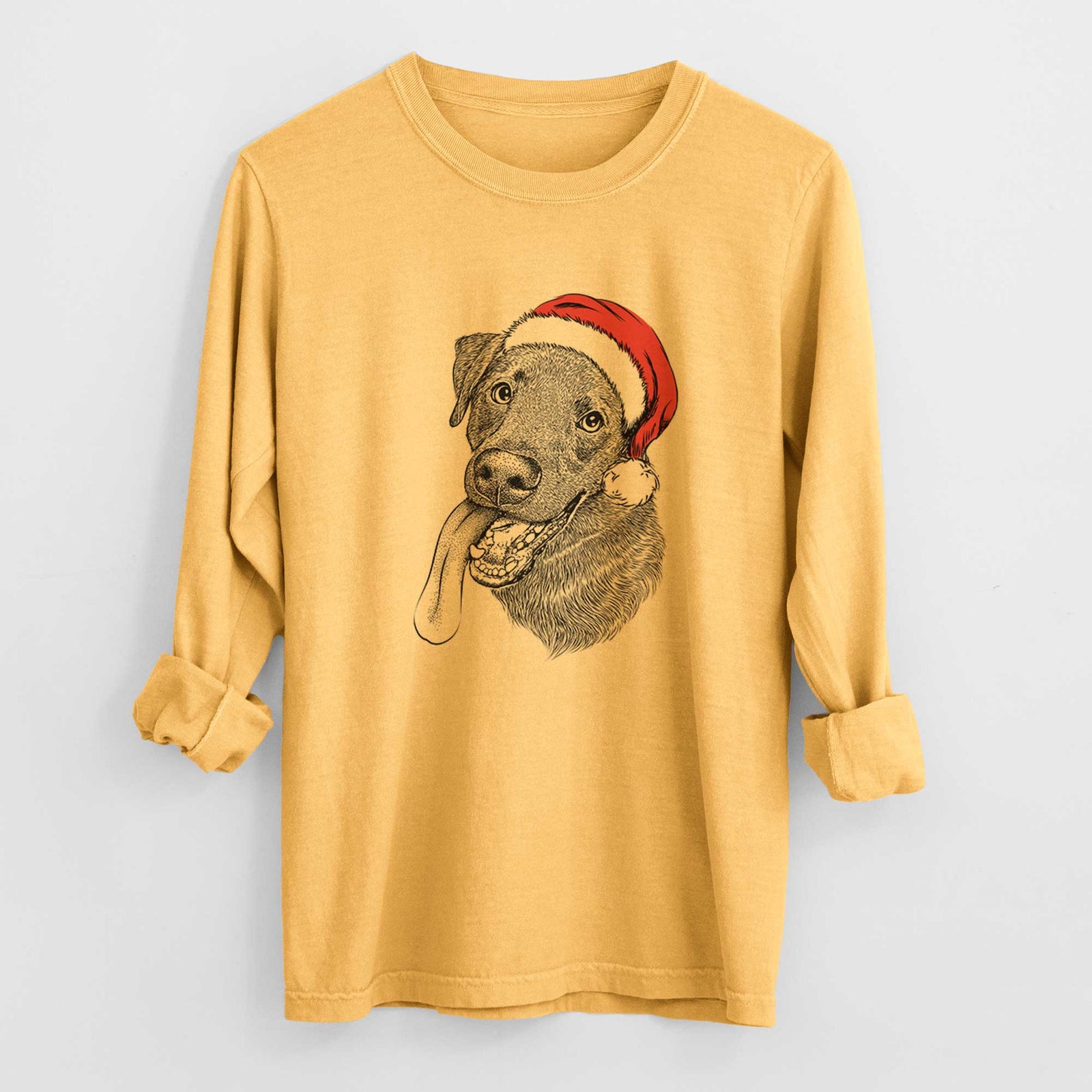 Santa Macaroni the Lab Mix - Heavyweight 100% Cotton Long Sleeve