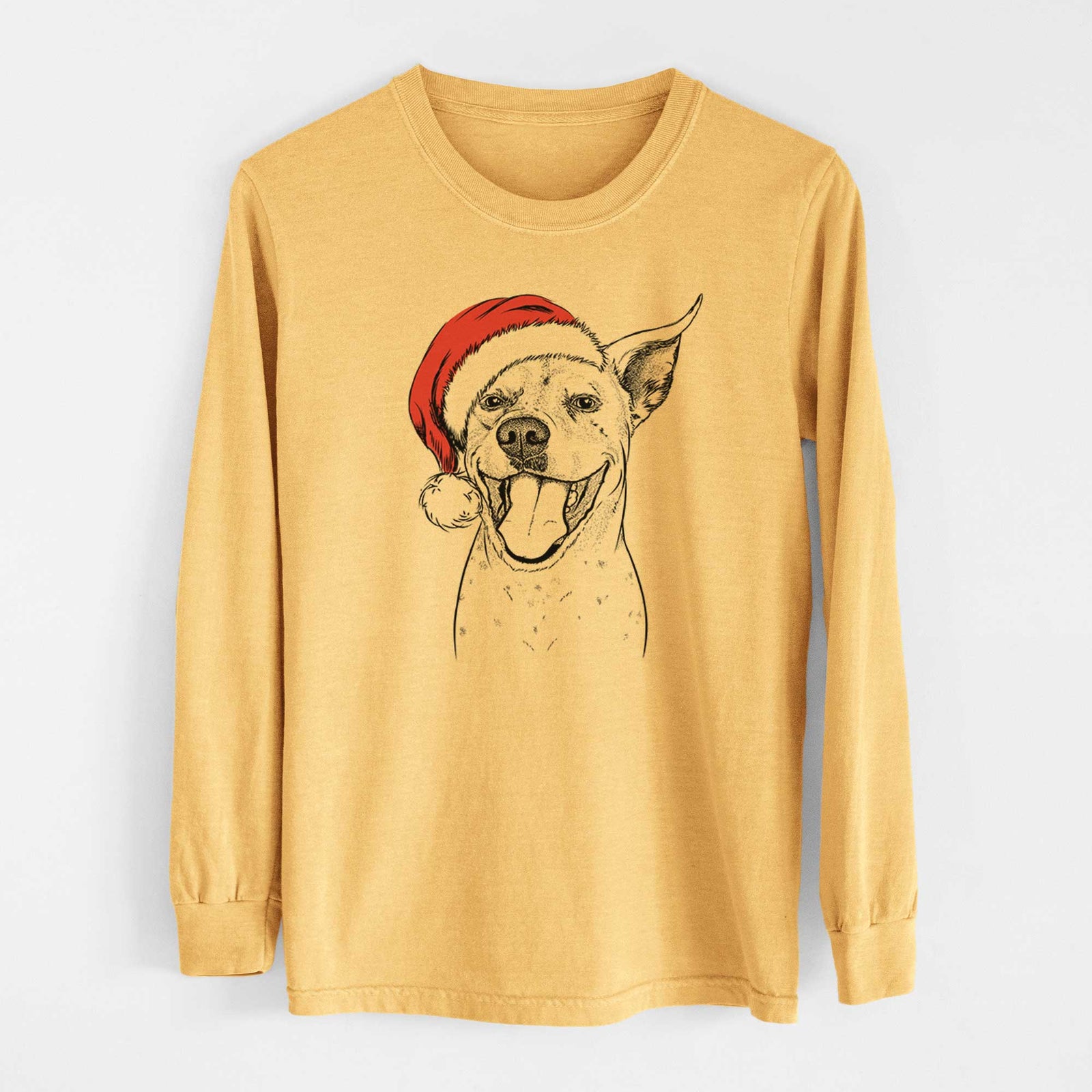 Santa Maddie the Dalmatian Pitbull Mix - Heavyweight 100% Cotton Long Sleeve