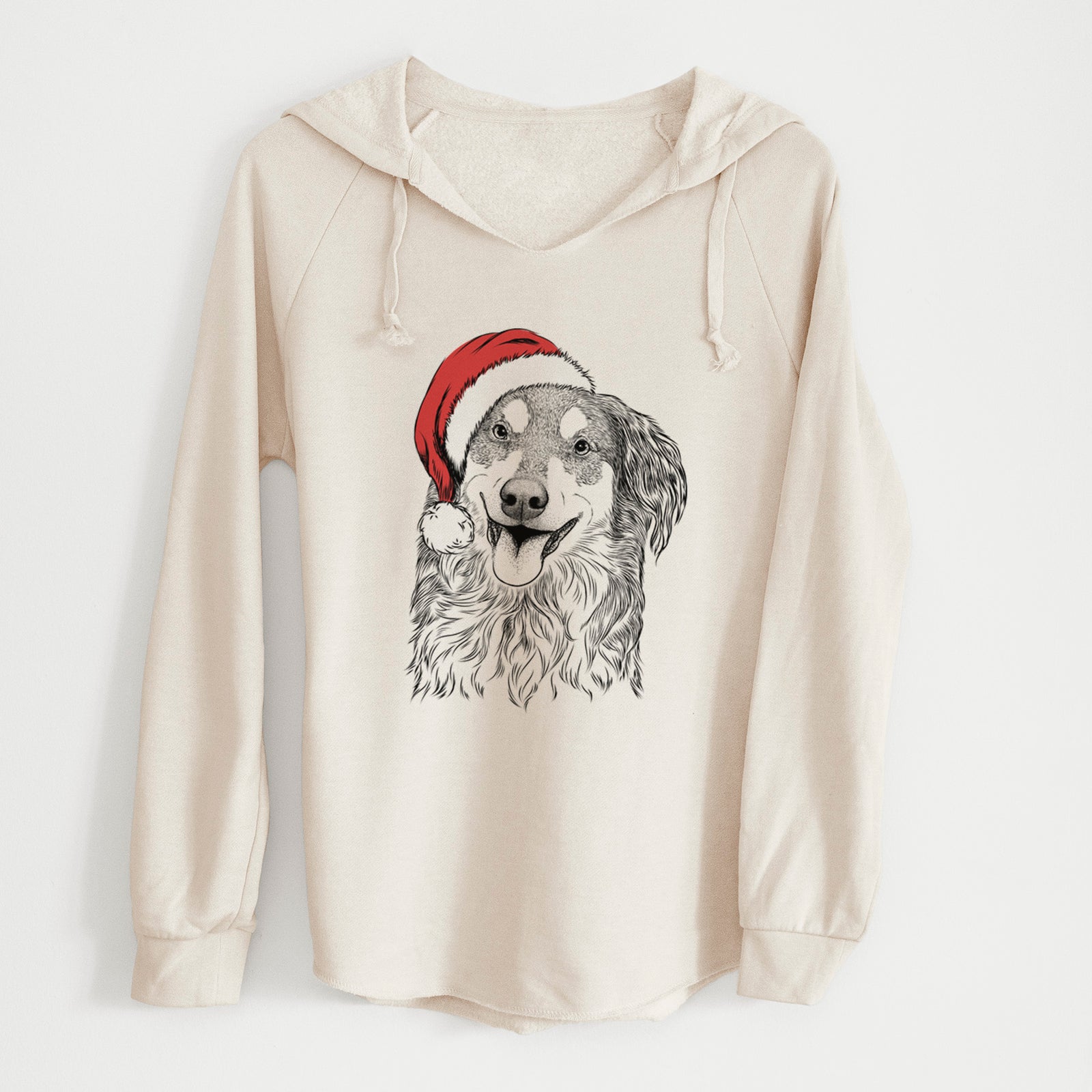 Santa Maddie the English Shepherd - Cali Wave Hooded Sweatshirt