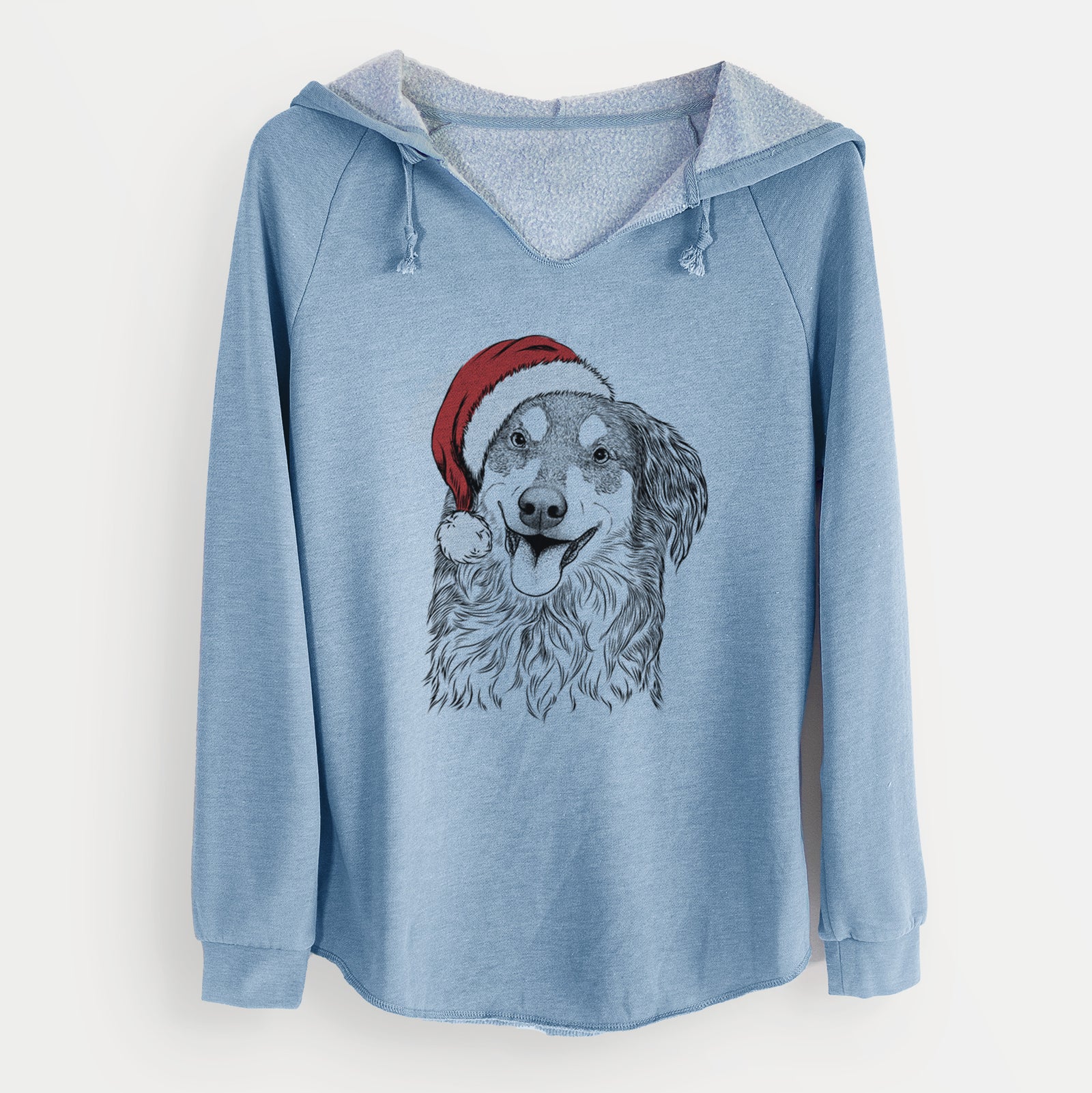Santa Maddie the English Shepherd - Cali Wave Hooded Sweatshirt