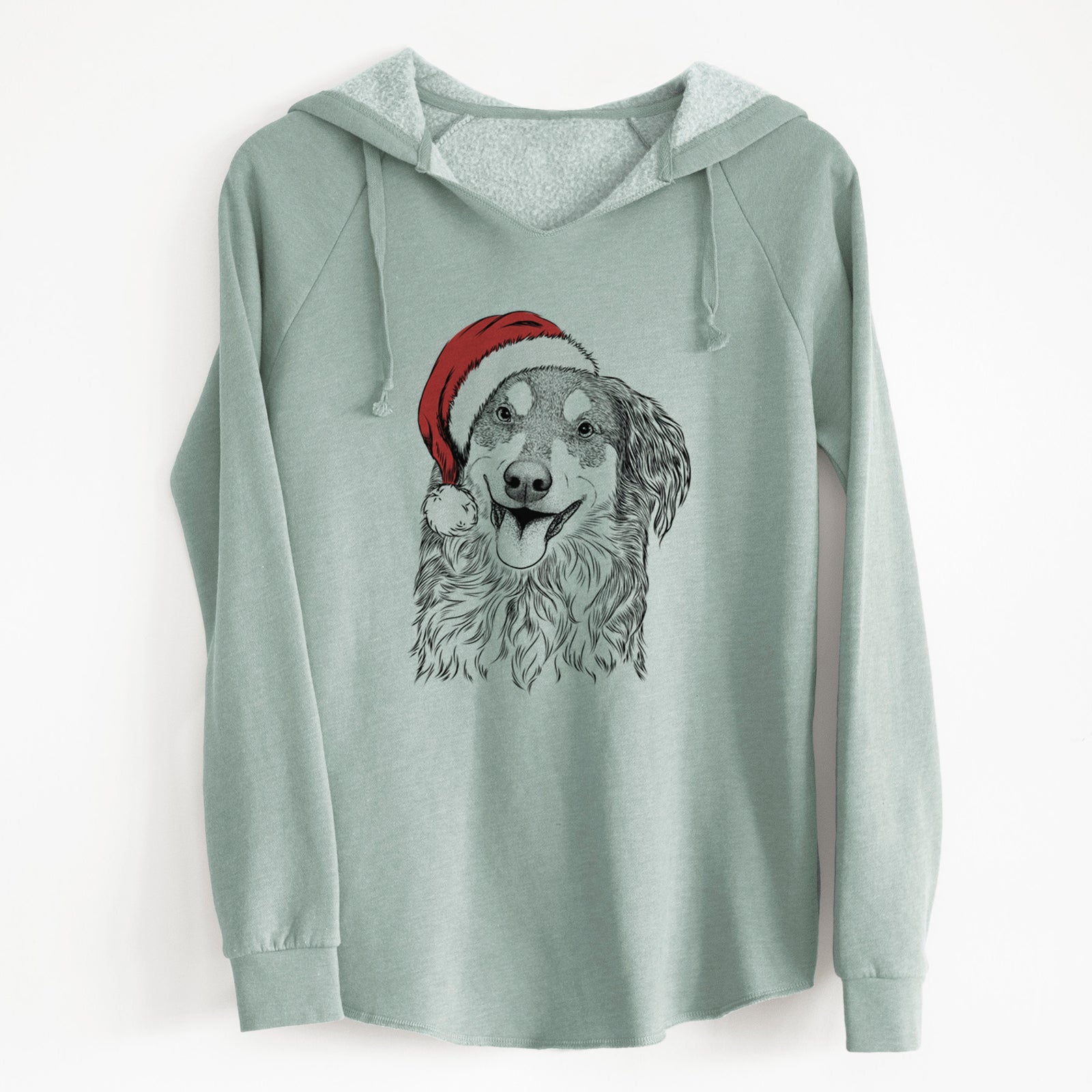 Santa Maddie the English Shepherd - Cali Wave Hooded Sweatshirt