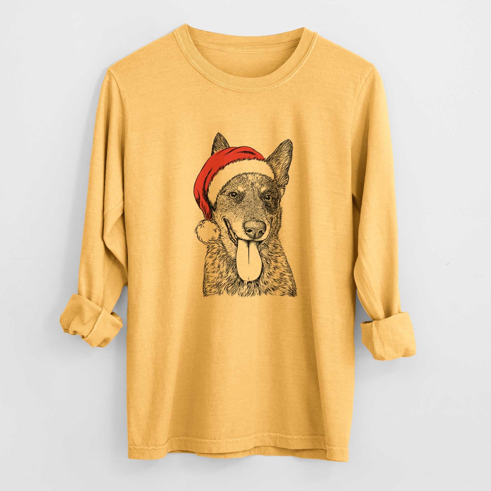 Santa Madison the Blue Heeler - Heavyweight 100% Cotton Long Sleeve