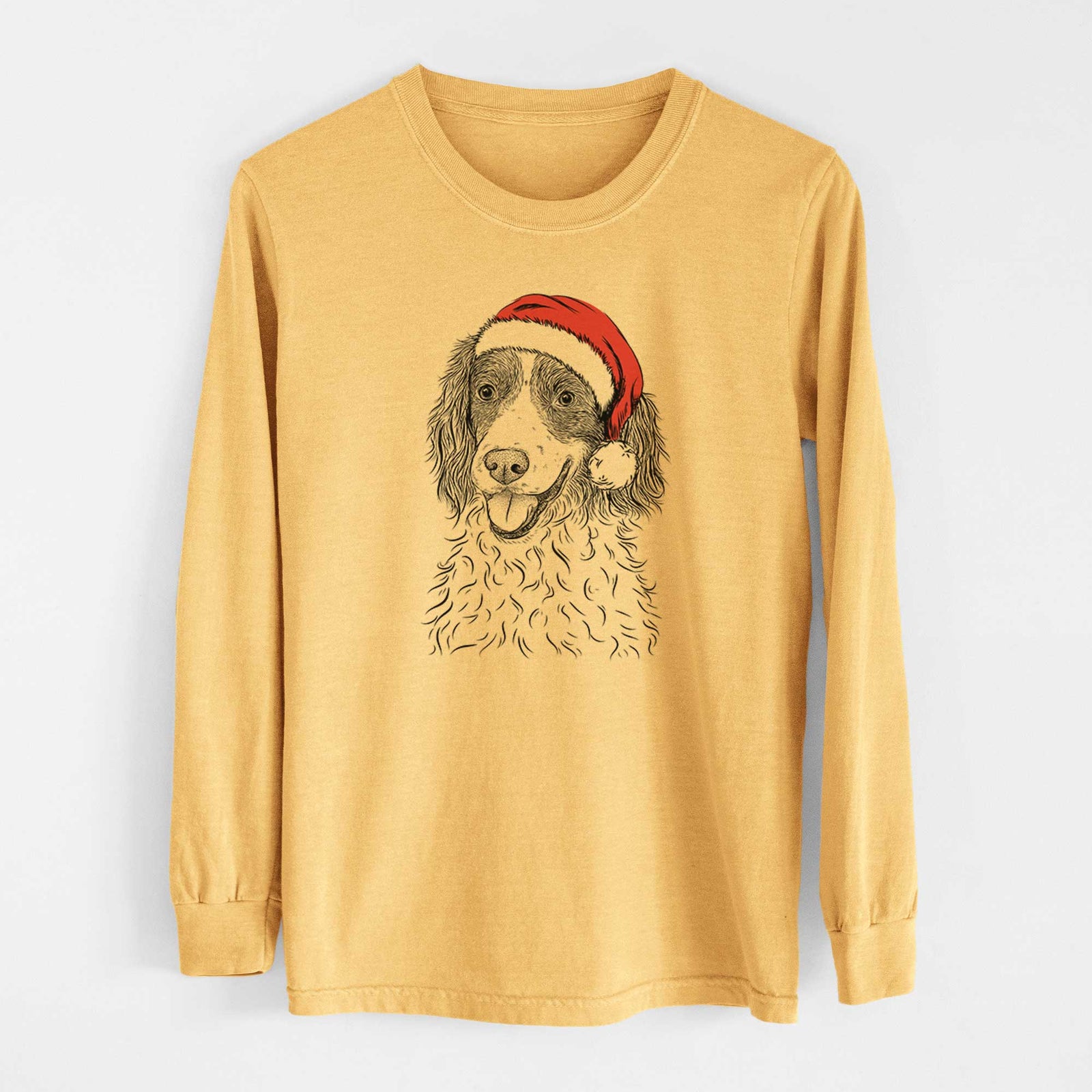 Santa Maggie the Springer Spaniel - Heavyweight 100% Cotton Long Sleeve
