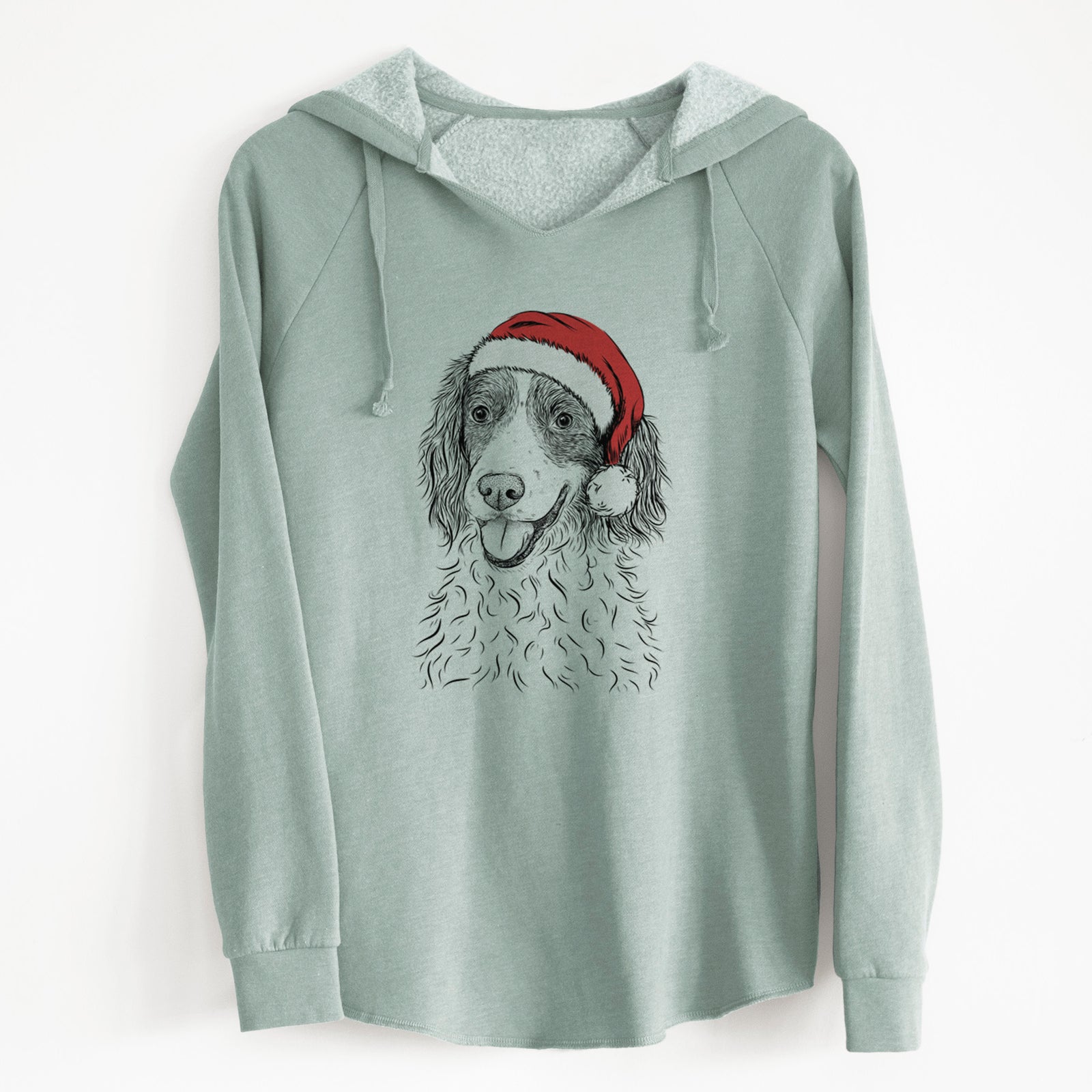 Santa Maggie the Springer Spaniel - Cali Wave Hooded Sweatshirt