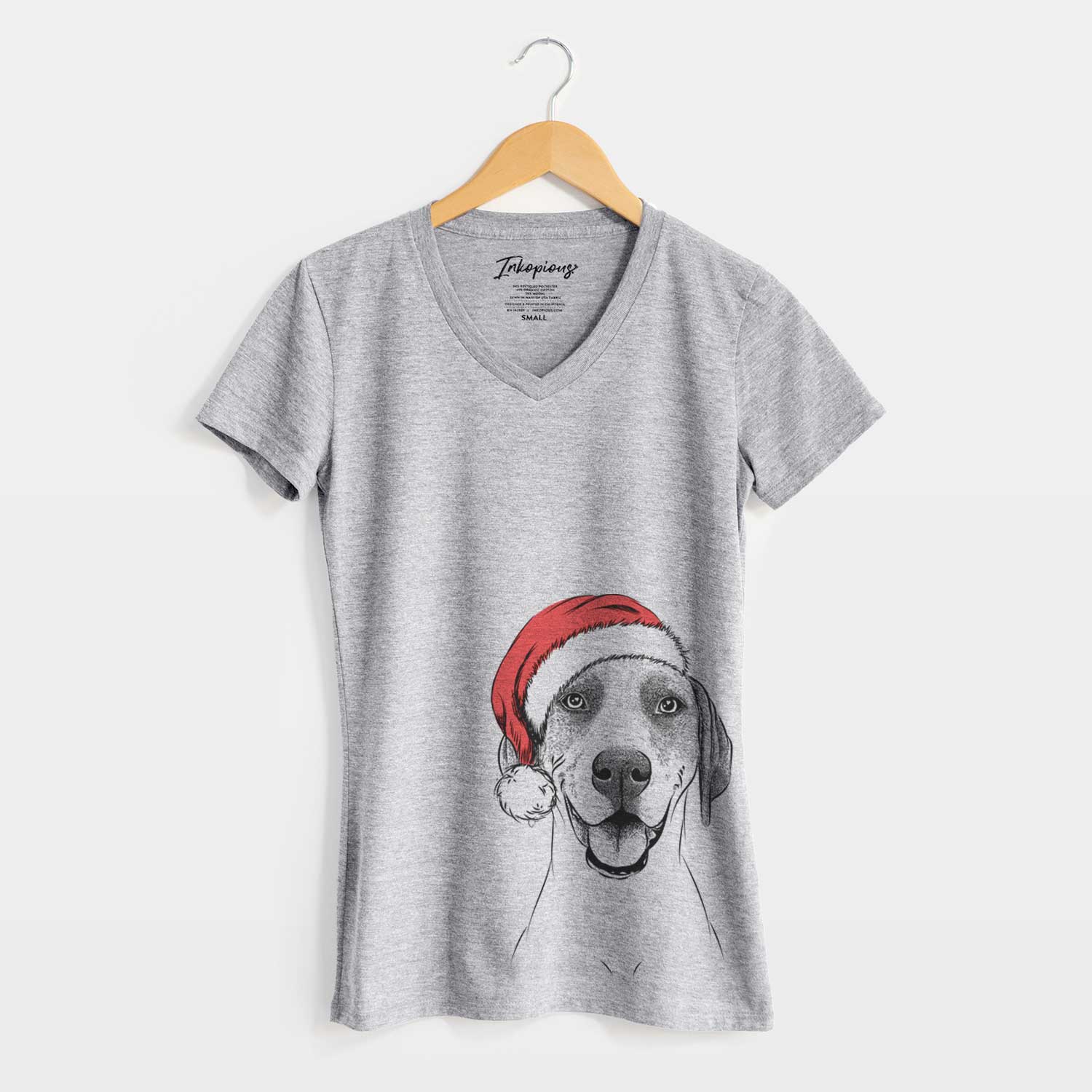 Santa Maggie the Treeing Walker Coonhound - Women's V-neck Shirt