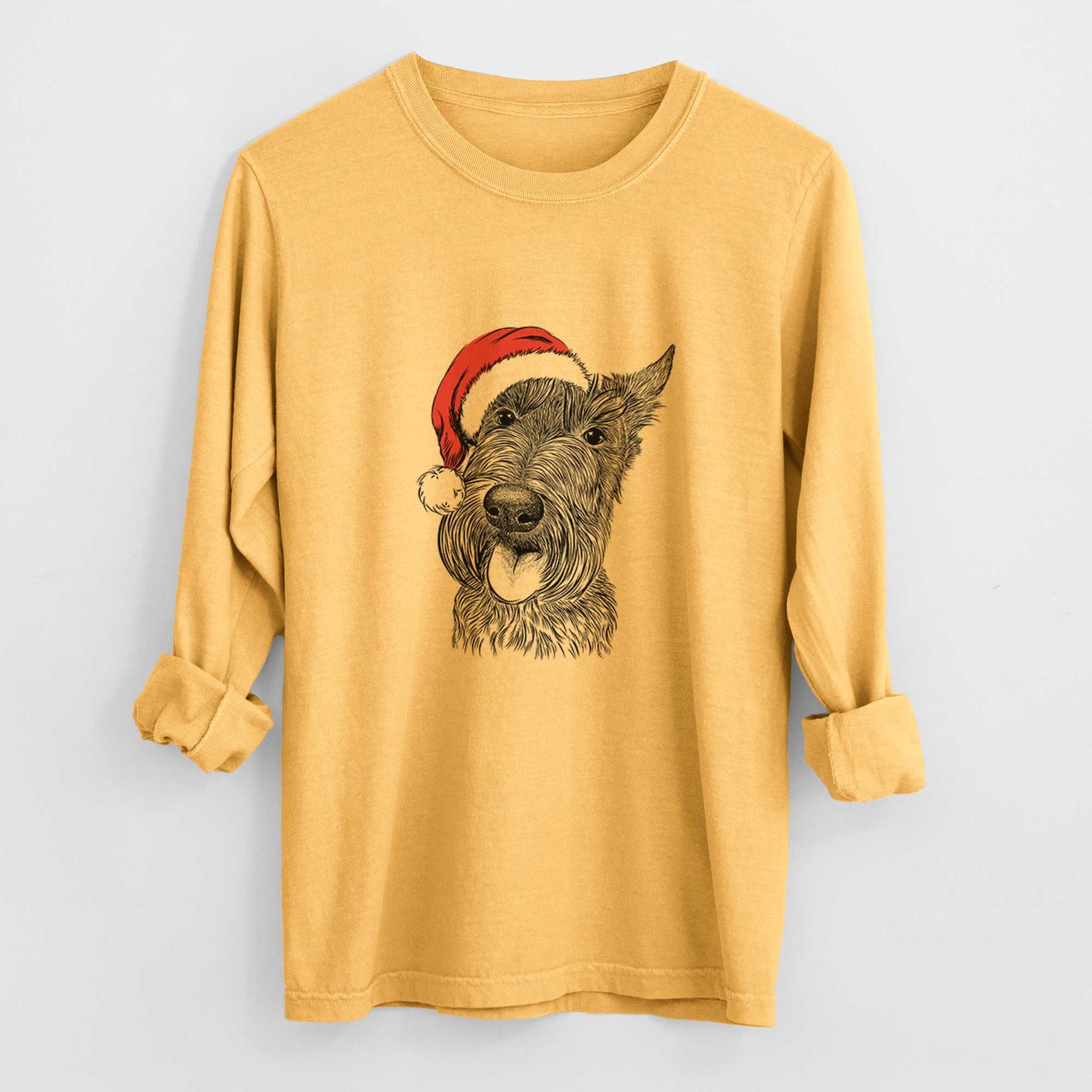 Santa Magnus the Scottish Terrier - Heavyweight 100% Cotton Long Sleeve