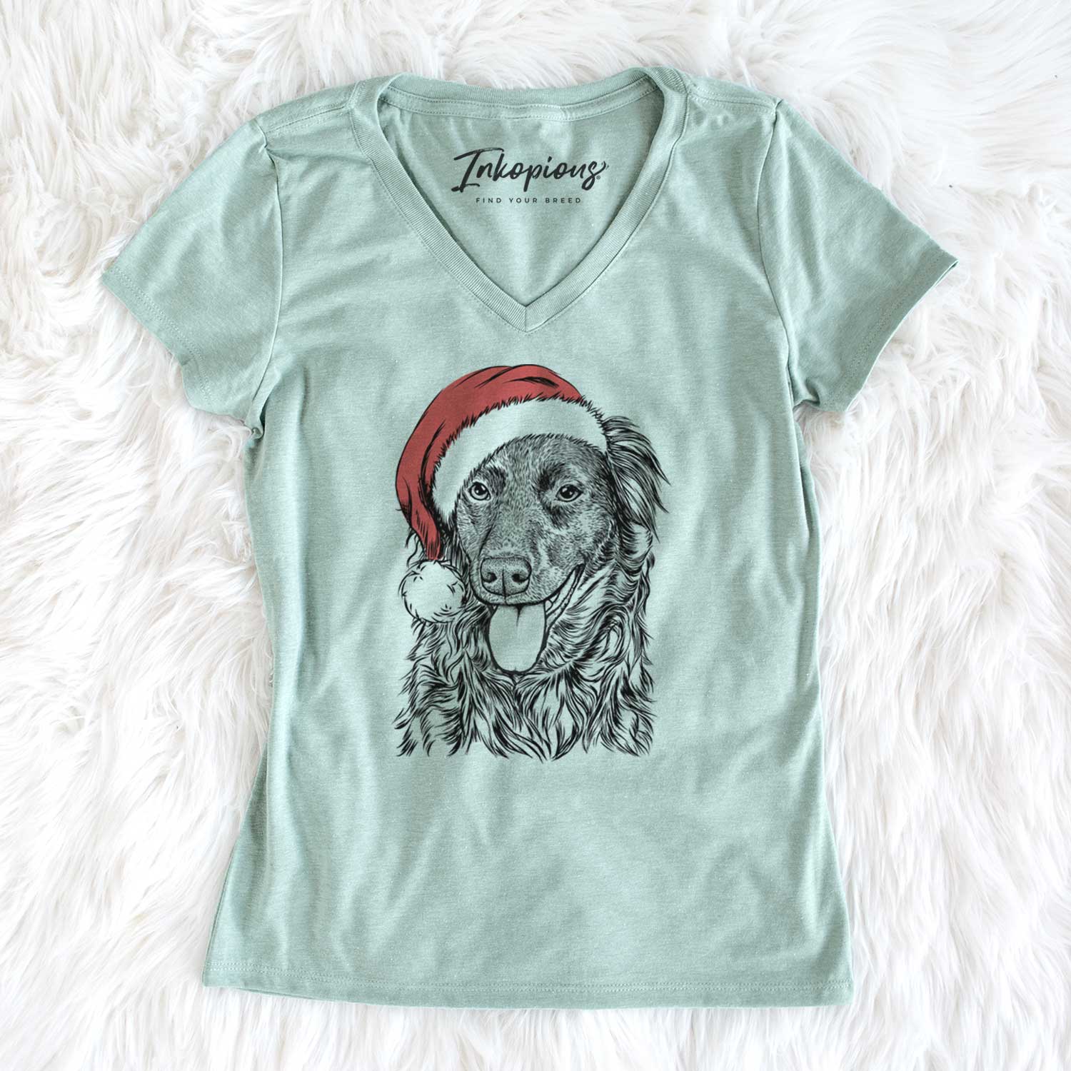Santa Maisie Mae the Aussiedor - Women's V-neck Shirt