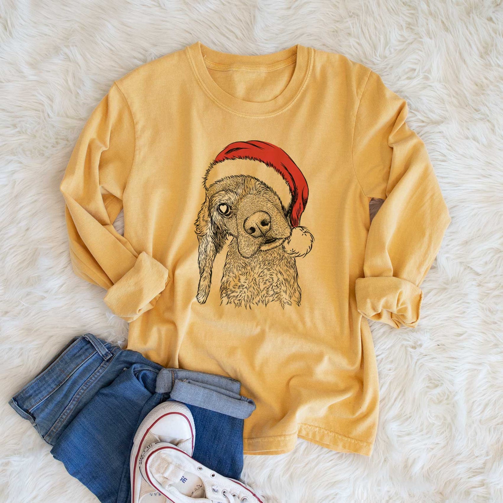 Santa Mambo #5 the Cocker Spaniel - Heavyweight 100% Cotton Long Sleeve