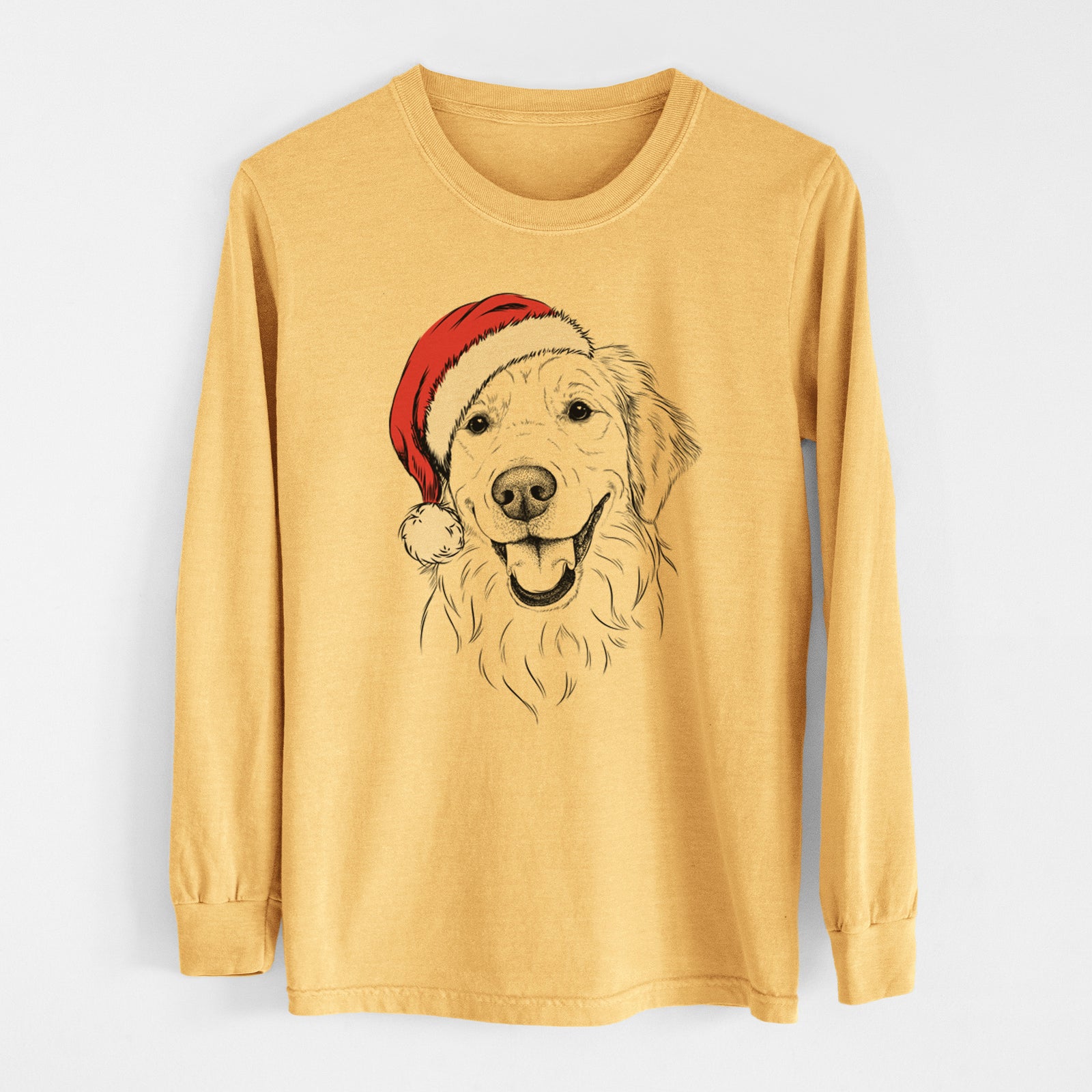 Santa Maple the Golden Retriever - Heavyweight 100% Cotton Long Sleeve