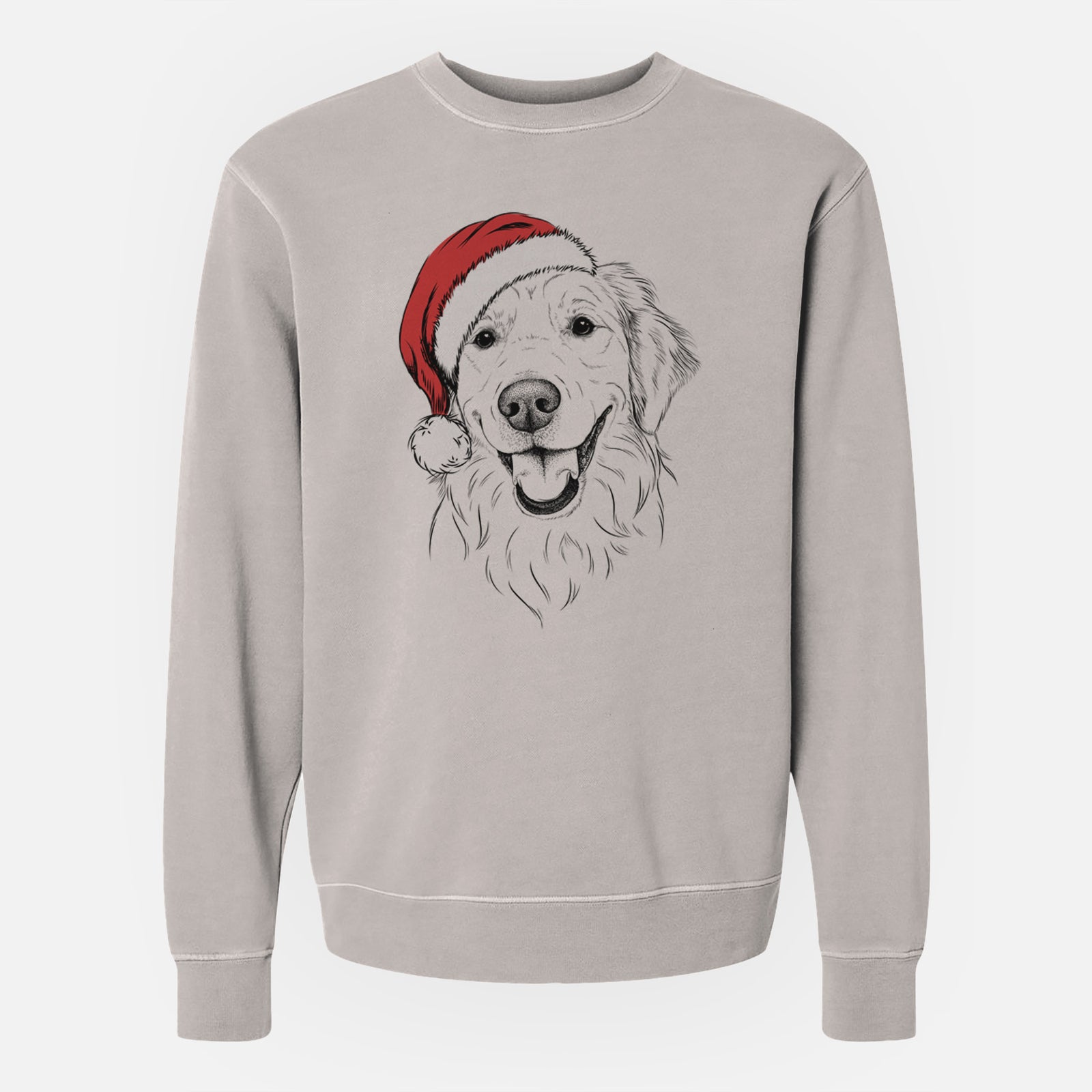 Santa Maple the Golden Retriever - Unisex Pigment Dyed Crew Sweatshirt